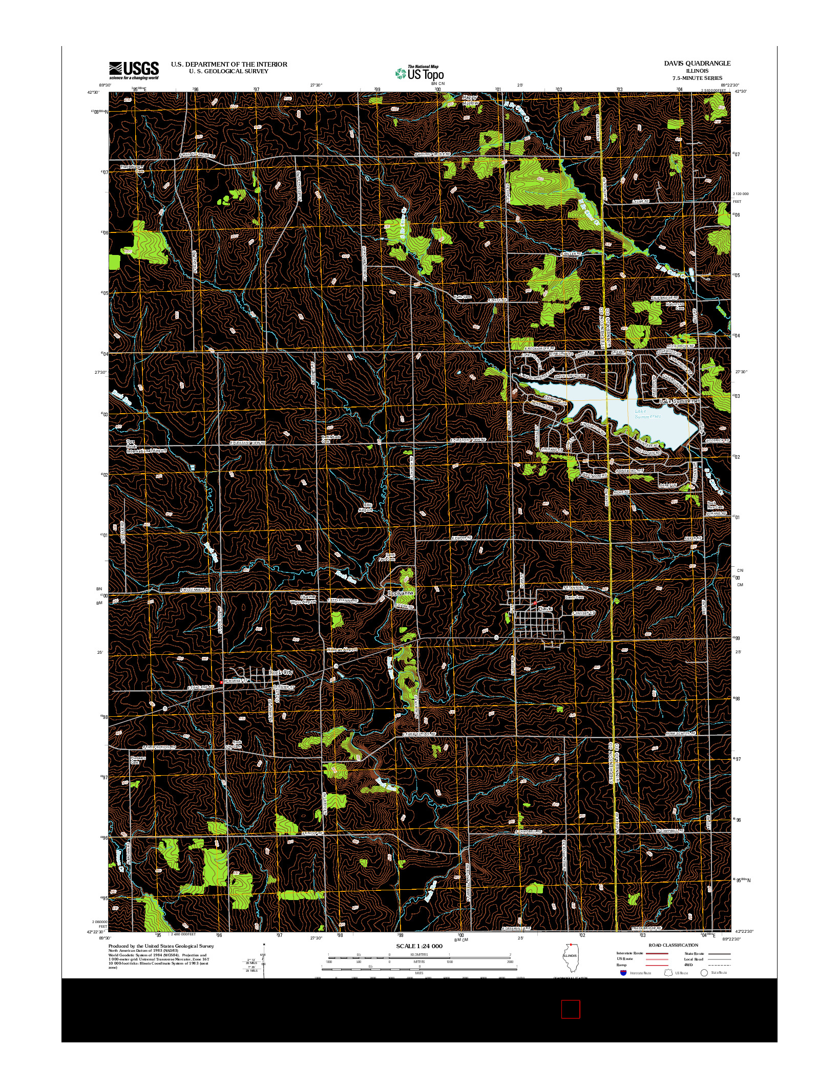 USGS US TOPO 7.5-MINUTE MAP FOR DAVIS, IL 2012