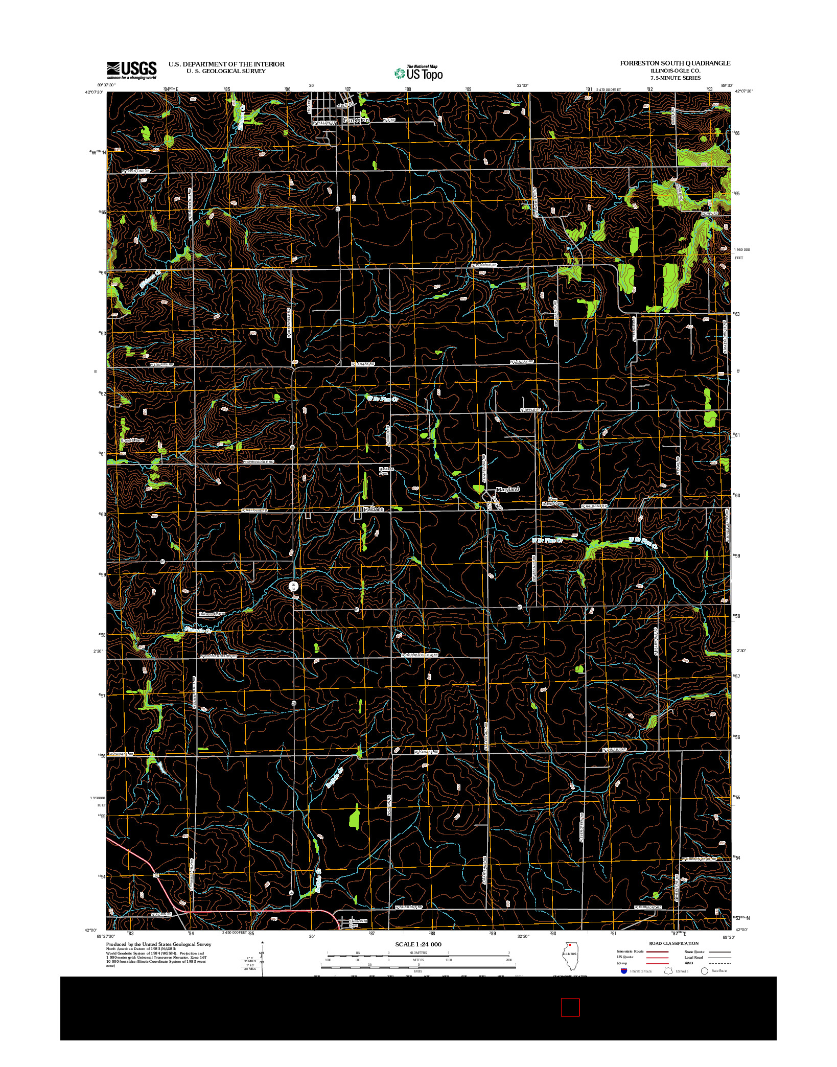 USGS US TOPO 7.5-MINUTE MAP FOR FORRESTON SOUTH, IL 2012