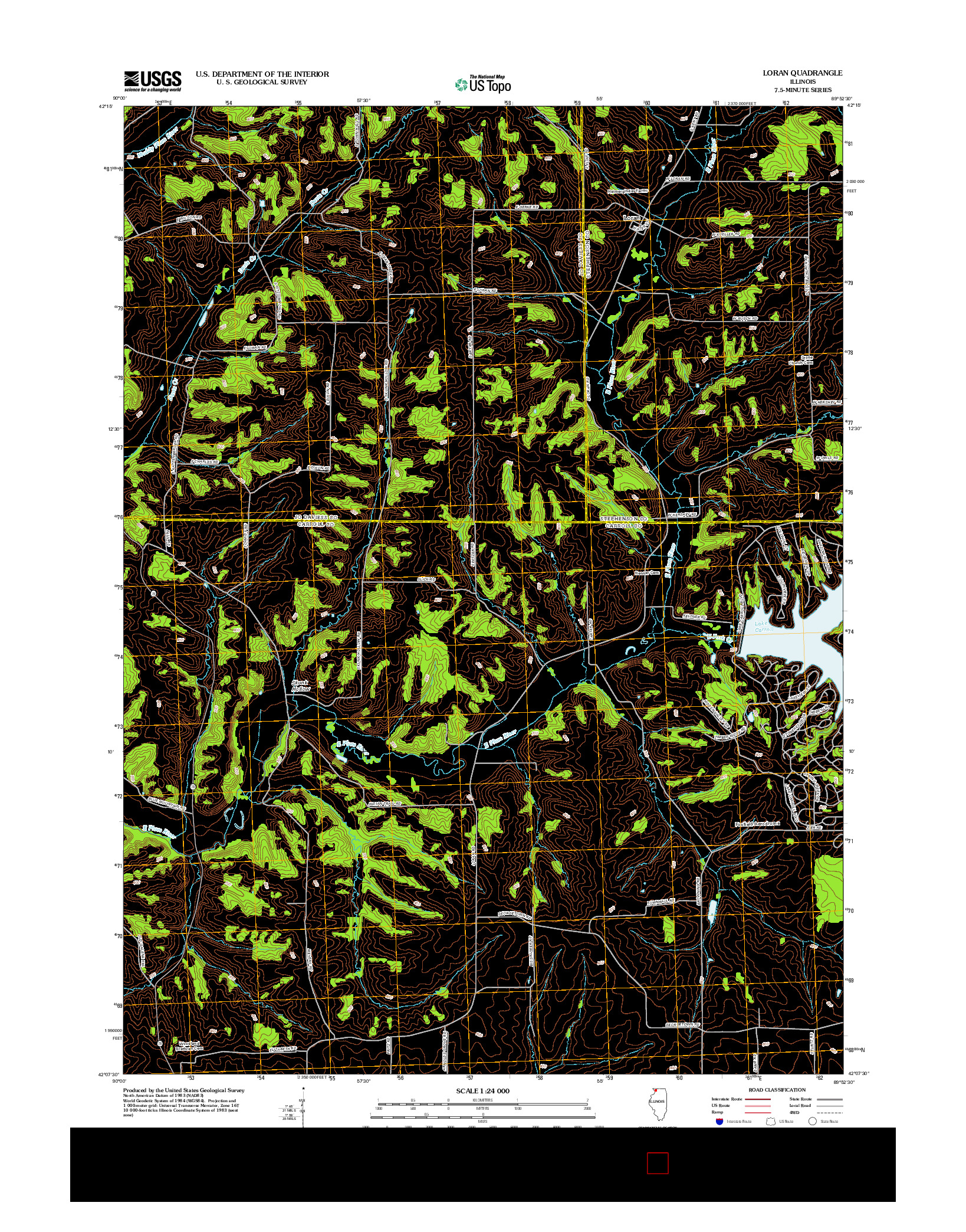 USGS US TOPO 7.5-MINUTE MAP FOR LORAN, IL 2012