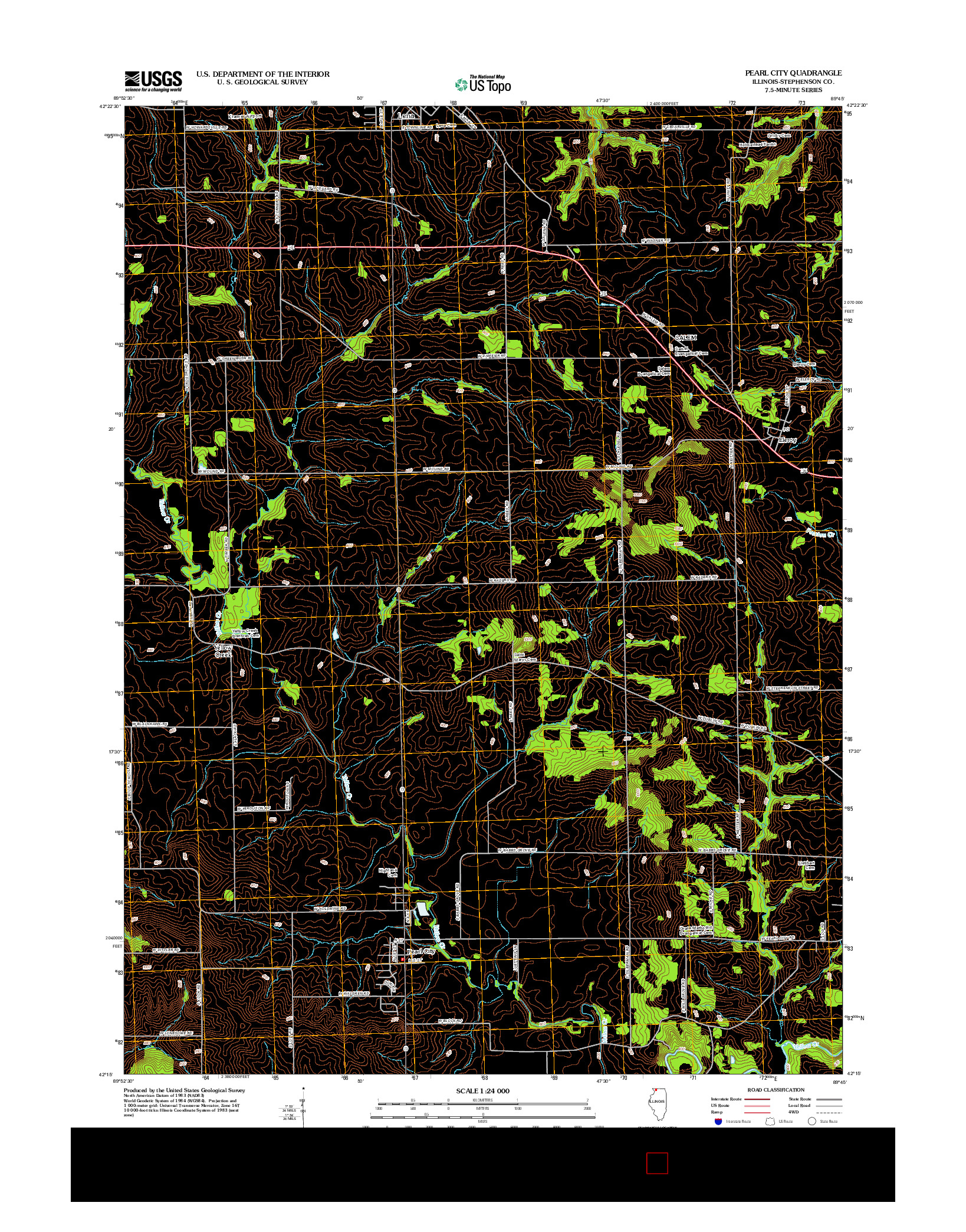 USGS US TOPO 7.5-MINUTE MAP FOR PEARL CITY, IL 2012