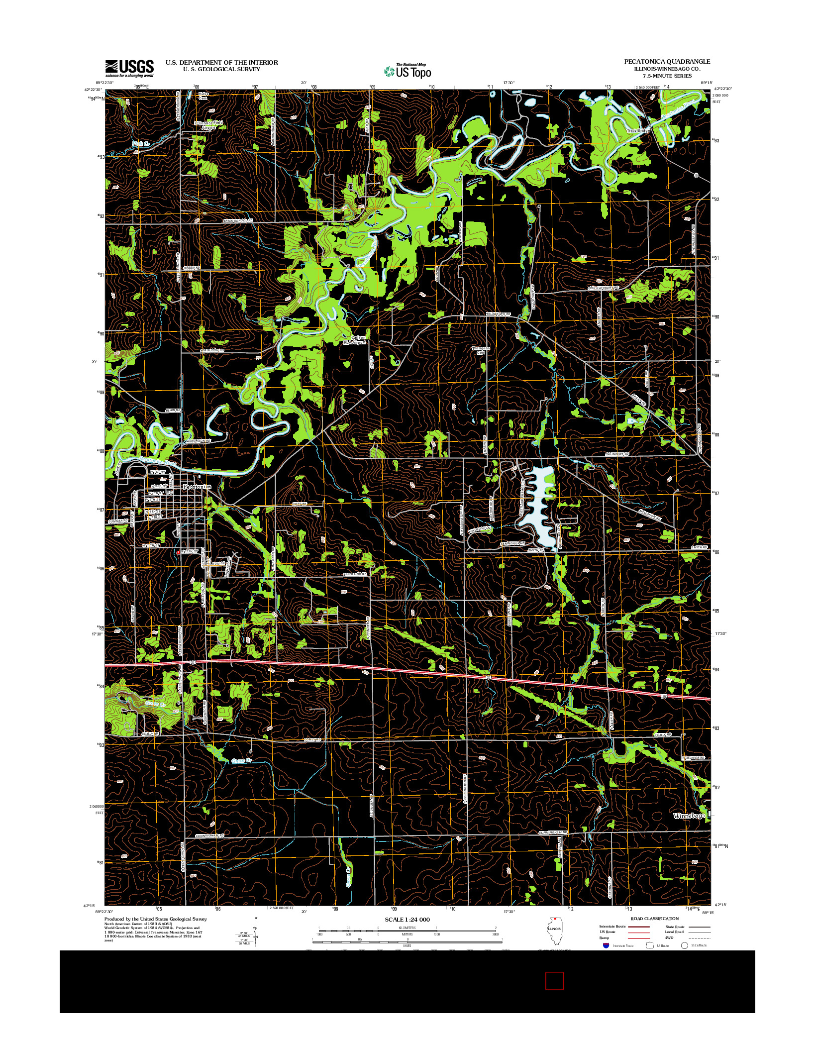 USGS US TOPO 7.5-MINUTE MAP FOR PECATONICA, IL 2012