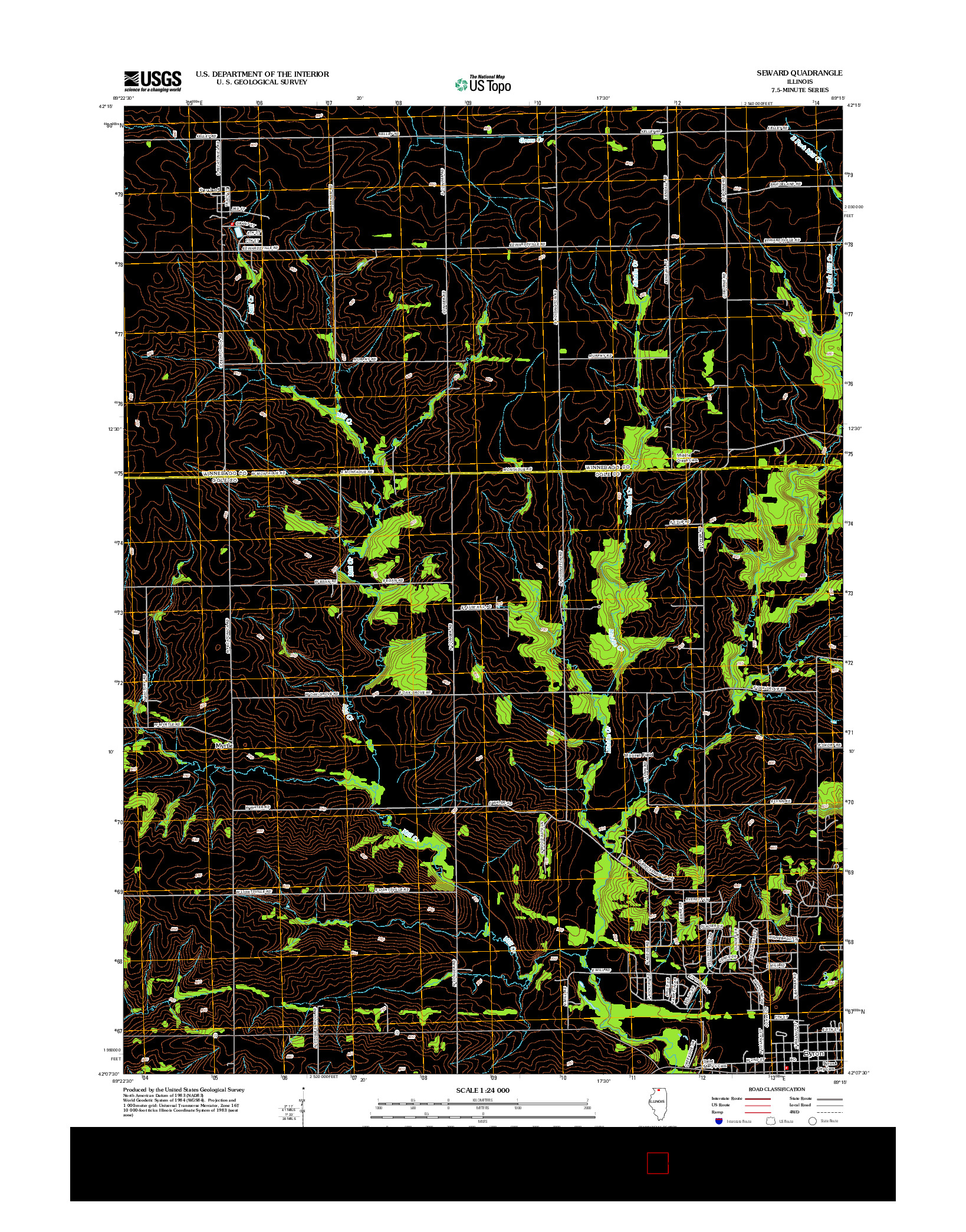 USGS US TOPO 7.5-MINUTE MAP FOR SEWARD, IL 2012