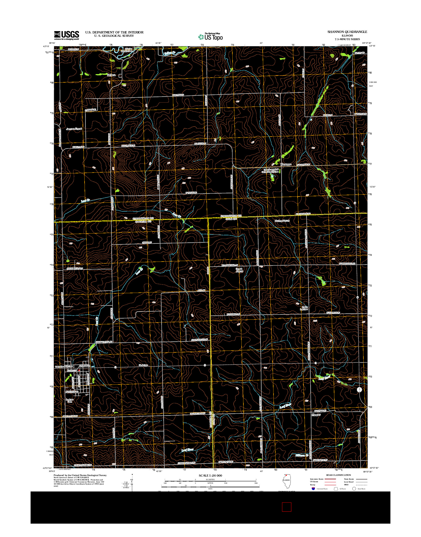 USGS US TOPO 7.5-MINUTE MAP FOR SHANNON, IL 2012