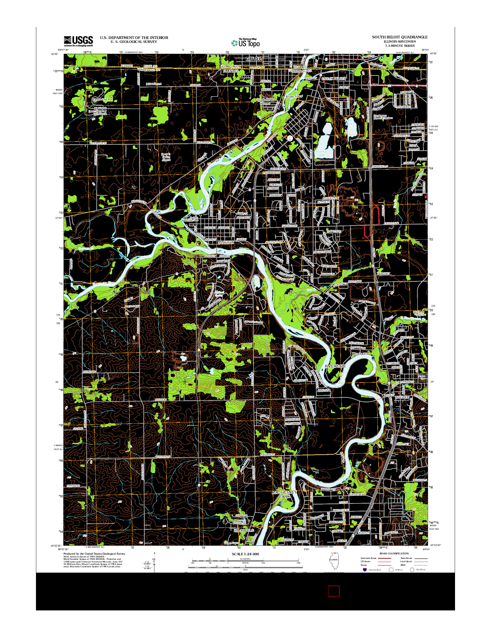 USGS US TOPO 7.5-MINUTE MAP FOR SOUTH BELOIT, IL-WI 2012