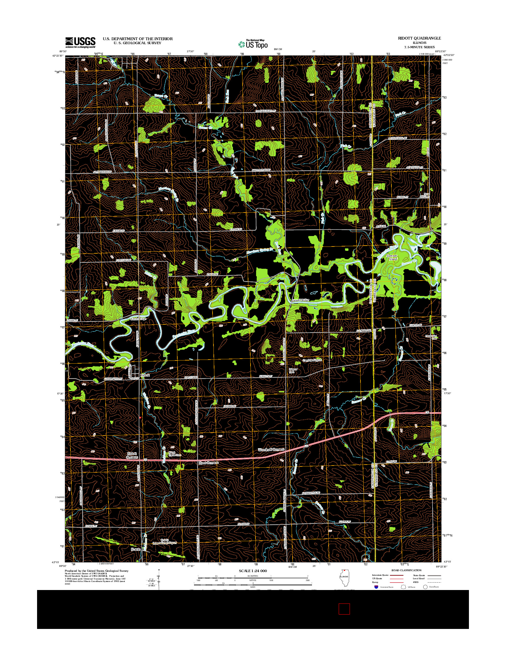 USGS US TOPO 7.5-MINUTE MAP FOR RIDOTT, IL 2012