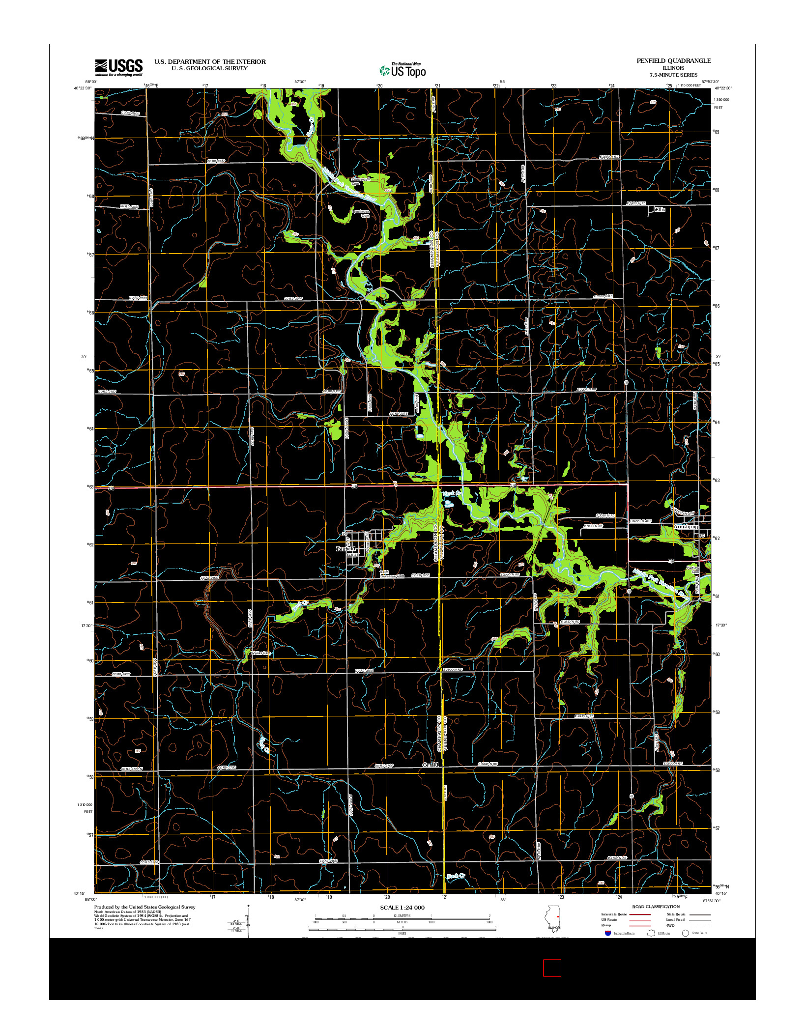 USGS US TOPO 7.5-MINUTE MAP FOR PENFIELD, IL 2012