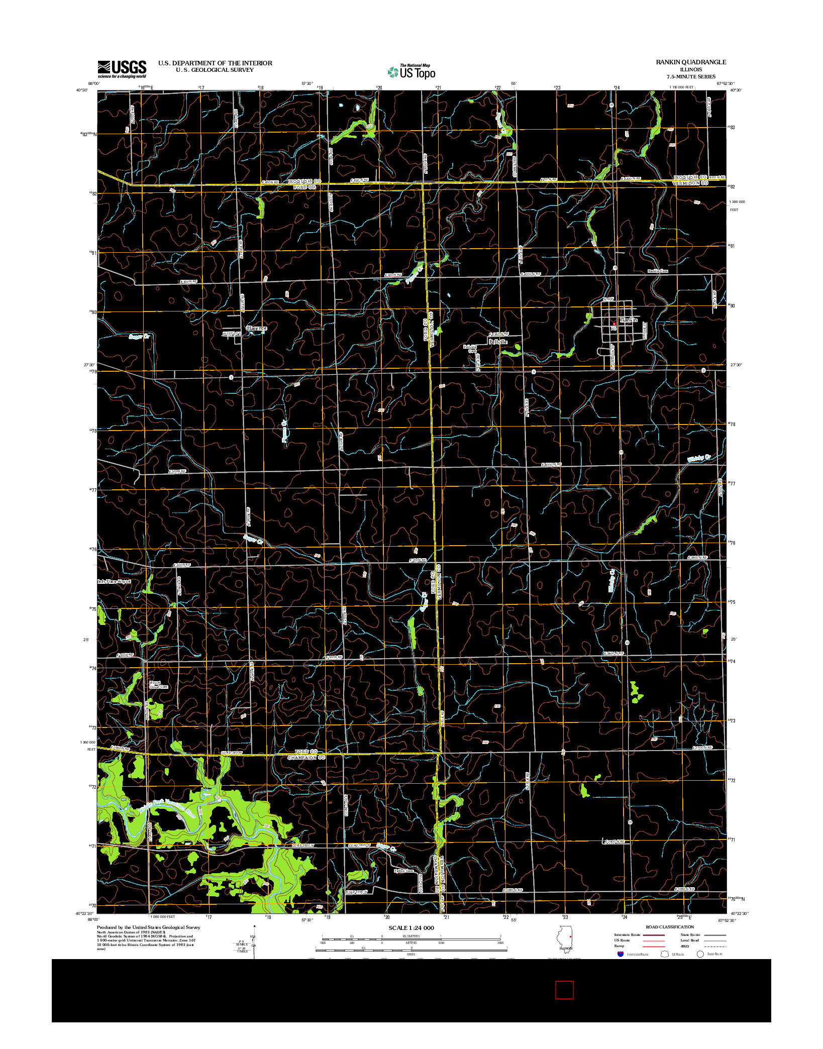 USGS US TOPO 7.5-MINUTE MAP FOR RANKIN, IL 2012