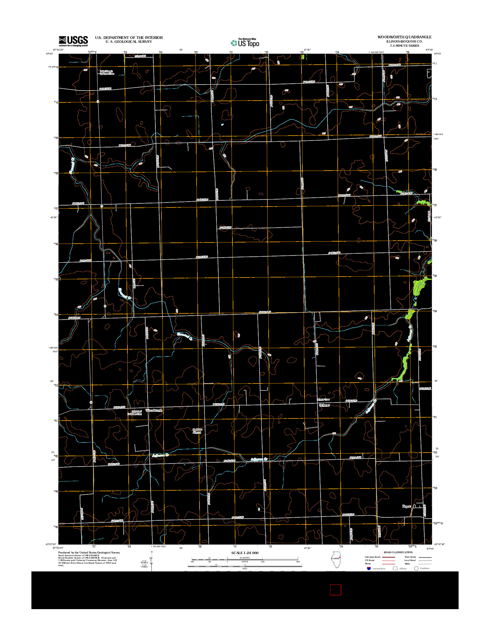 USGS US TOPO 7.5-MINUTE MAP FOR WOODWORTH, IL 2012