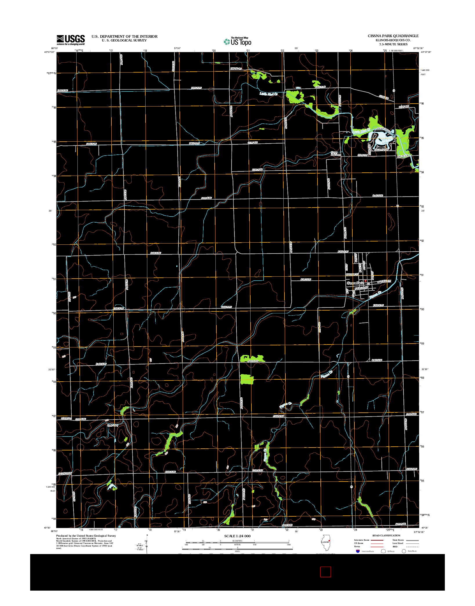 USGS US TOPO 7.5-MINUTE MAP FOR CISSNA PARK, IL 2012