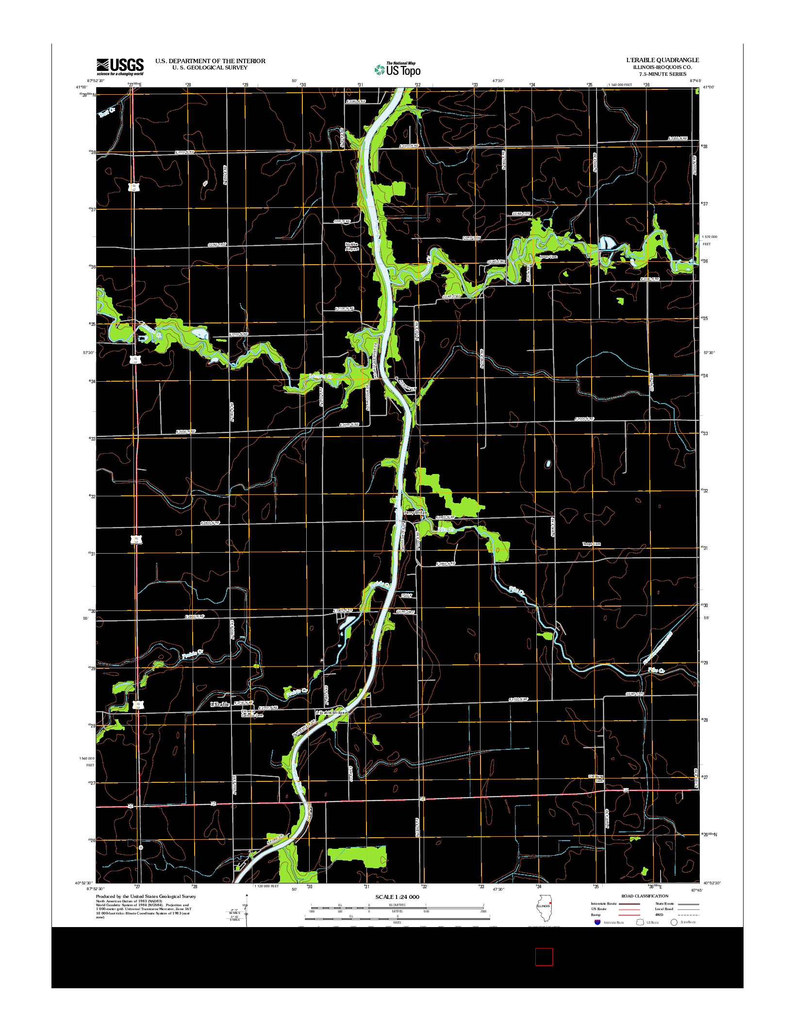 USGS US TOPO 7.5-MINUTE MAP FOR L'ERABLE, IL 2012