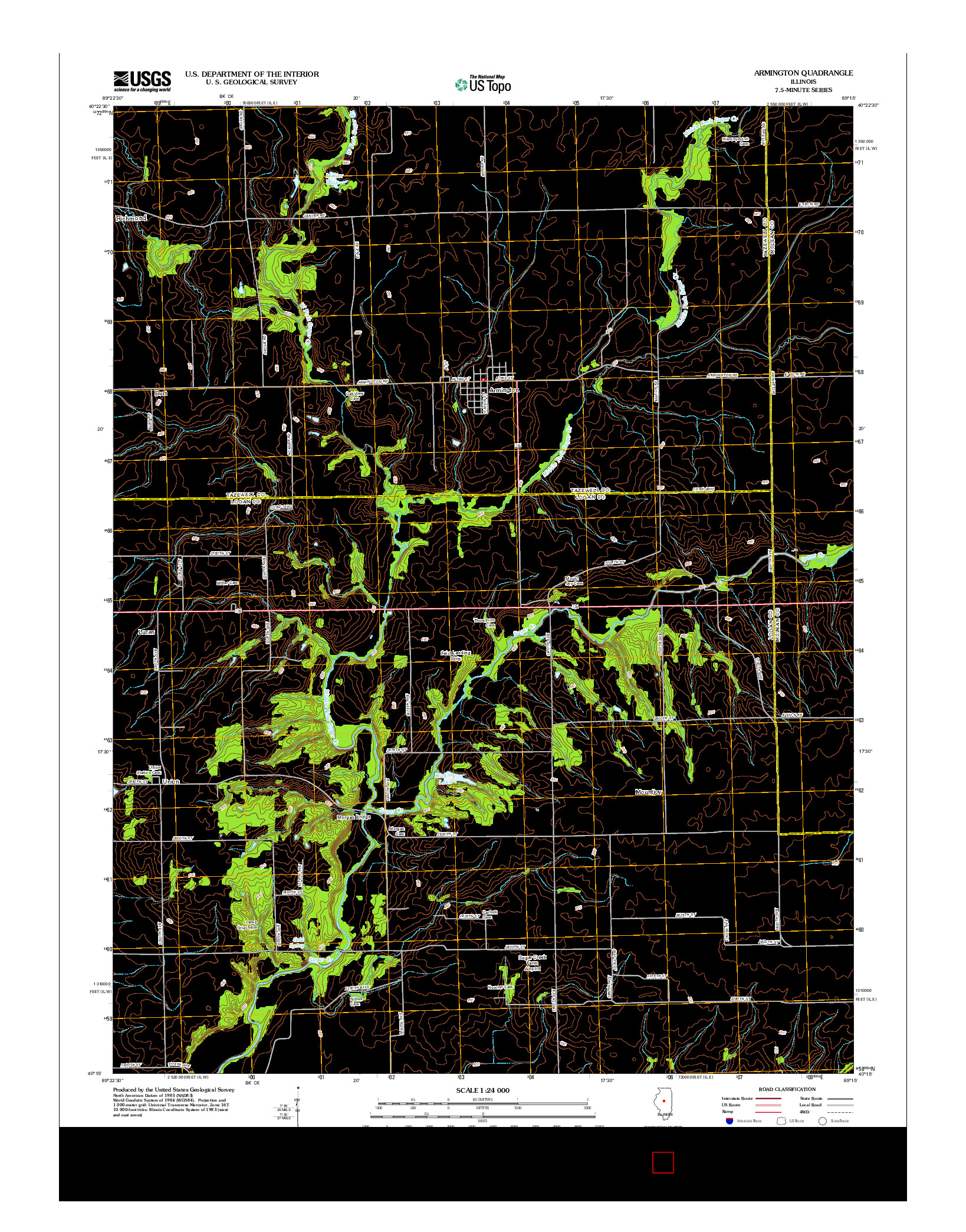 USGS US TOPO 7.5-MINUTE MAP FOR ARMINGTON, IL 2012