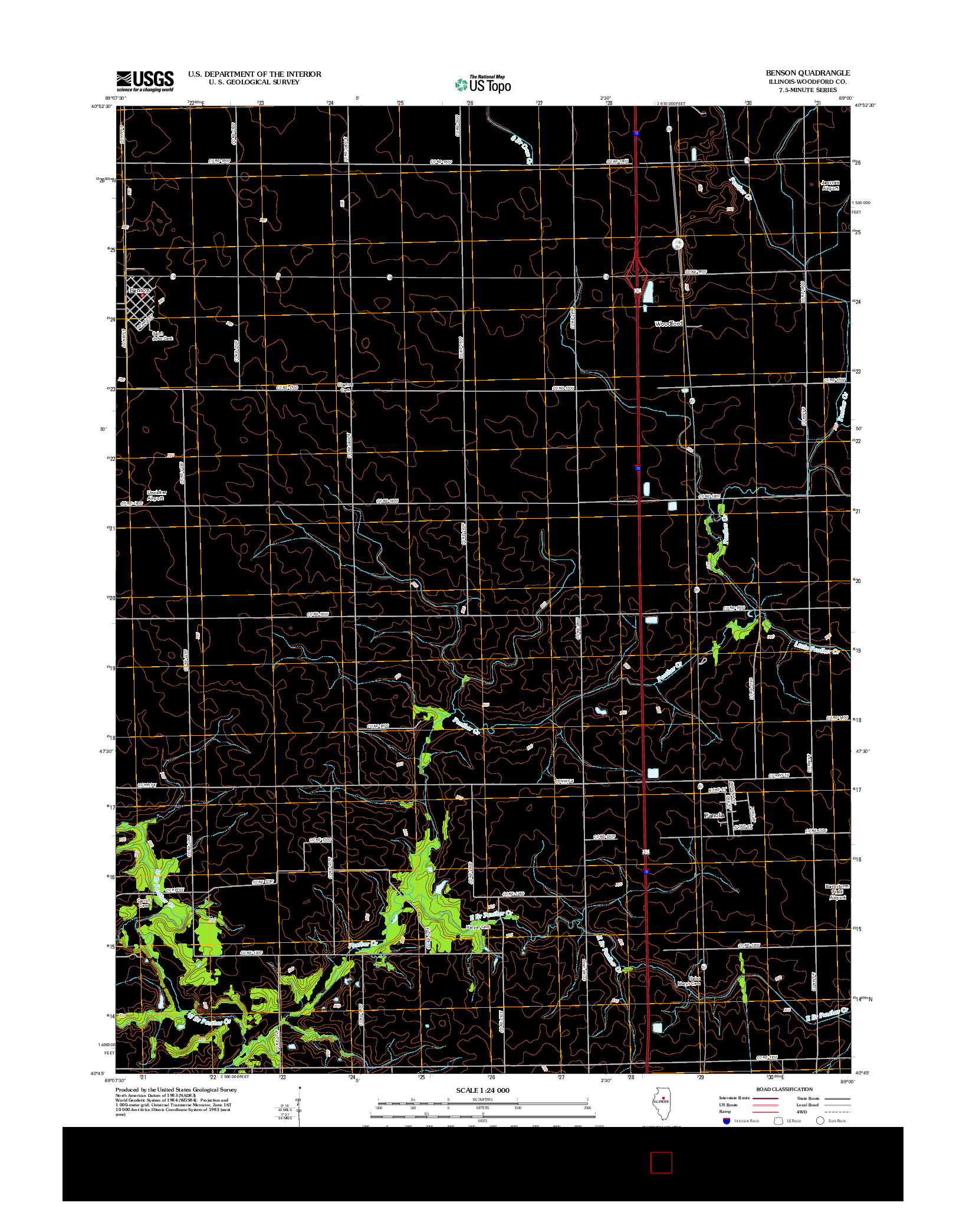 USGS US TOPO 7.5-MINUTE MAP FOR BENSON, IL 2012