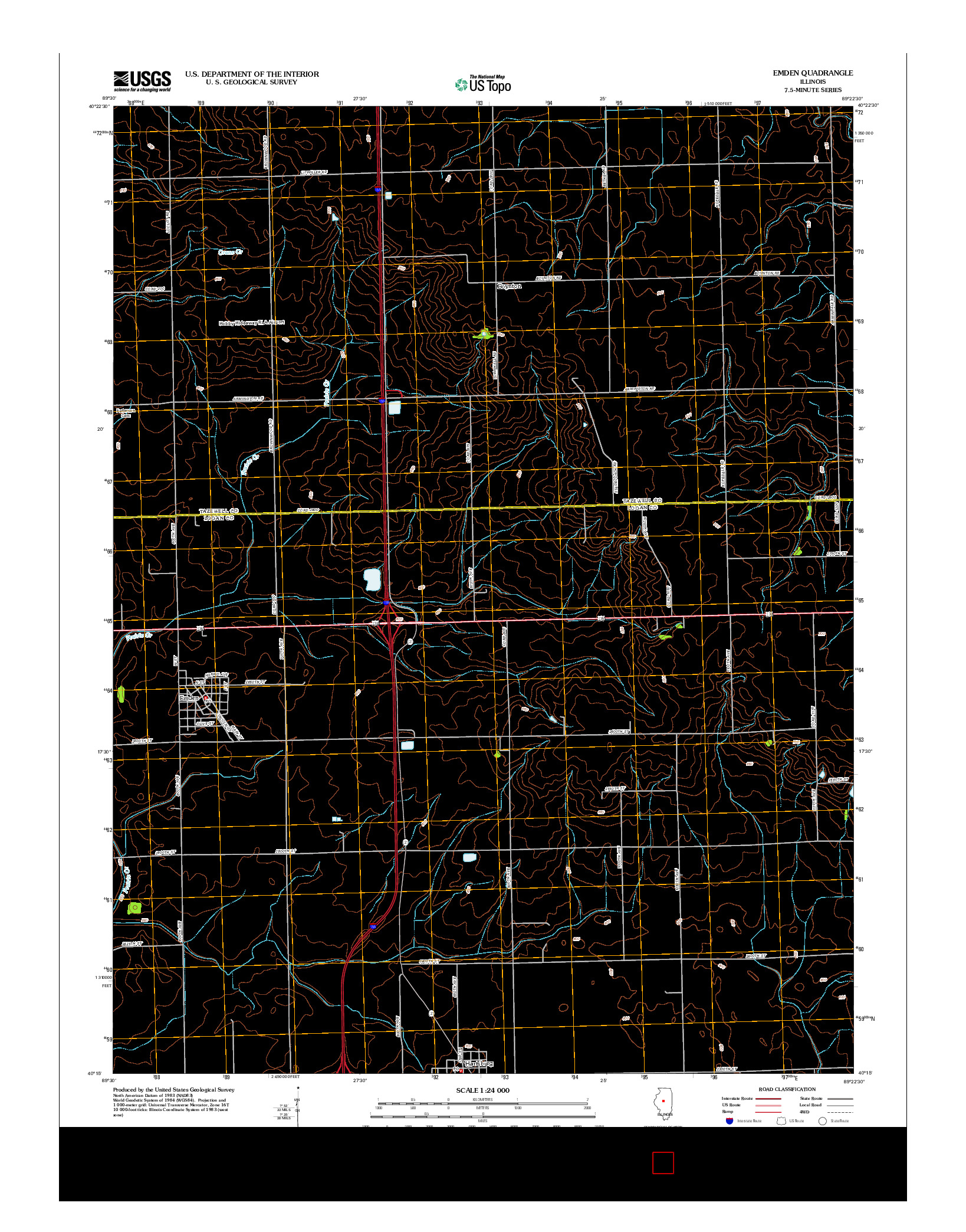 USGS US TOPO 7.5-MINUTE MAP FOR EMDEN, IL 2012