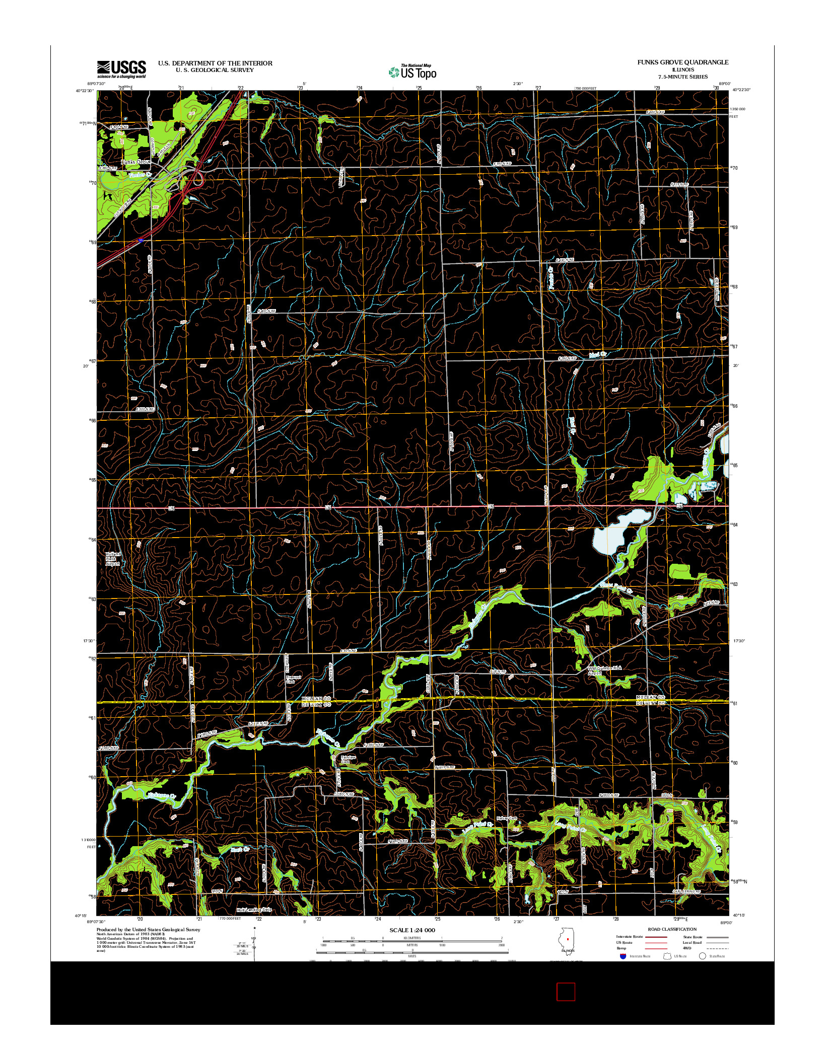 USGS US TOPO 7.5-MINUTE MAP FOR FUNKS GROVE, IL 2012