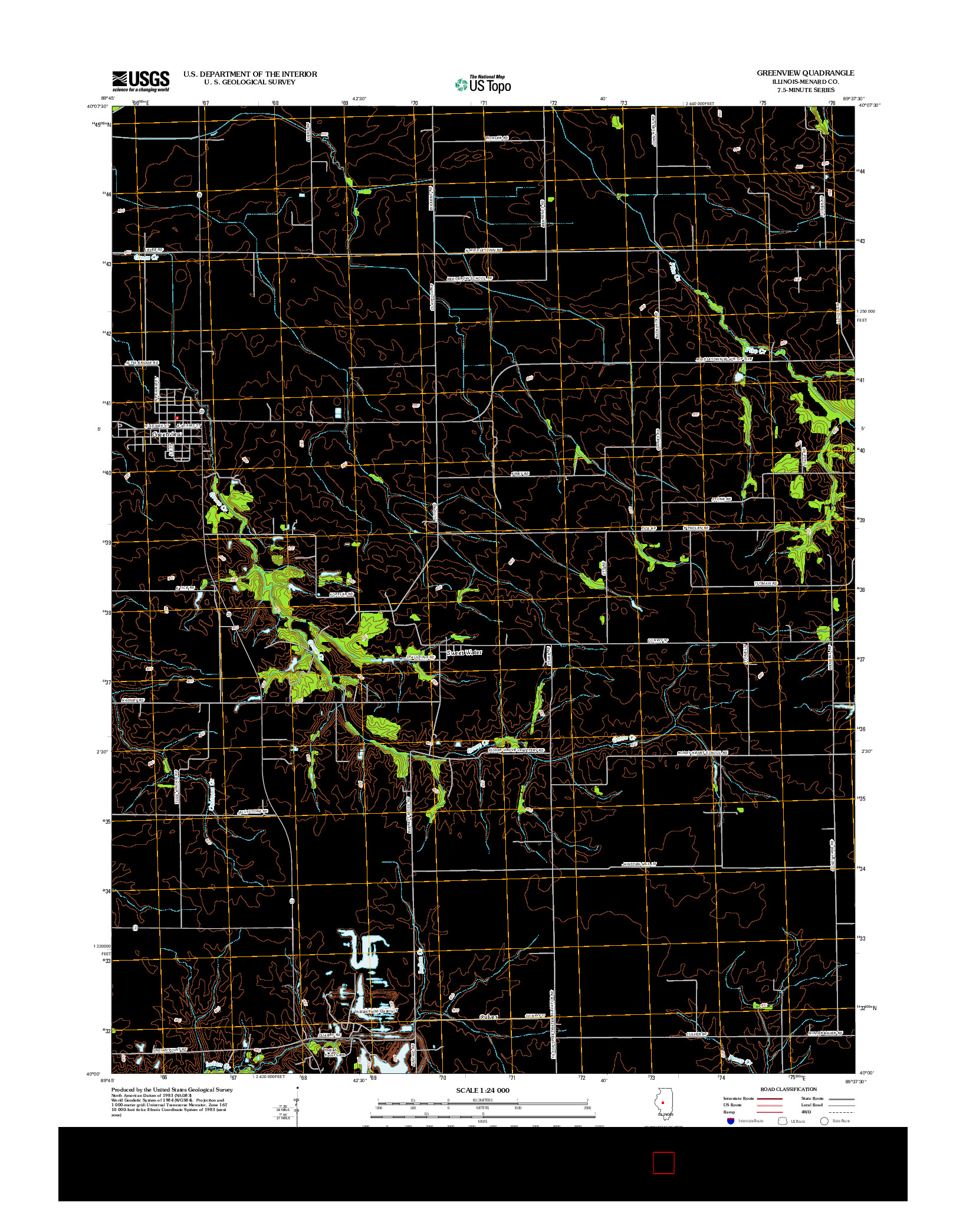 USGS US TOPO 7.5-MINUTE MAP FOR GREENVIEW, IL 2012
