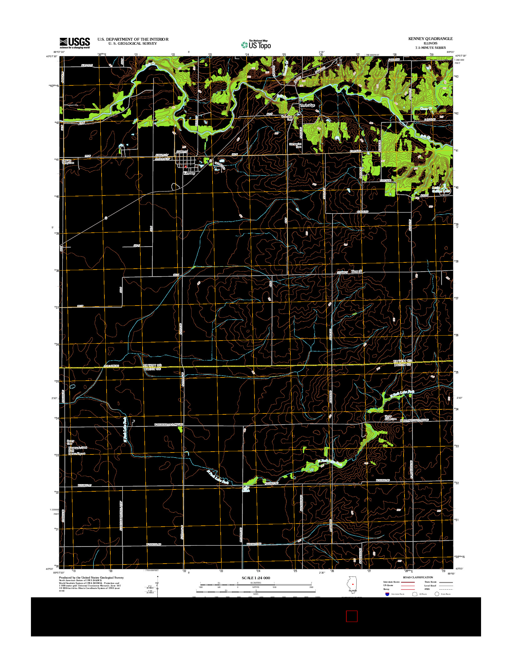 USGS US TOPO 7.5-MINUTE MAP FOR KENNEY, IL 2012