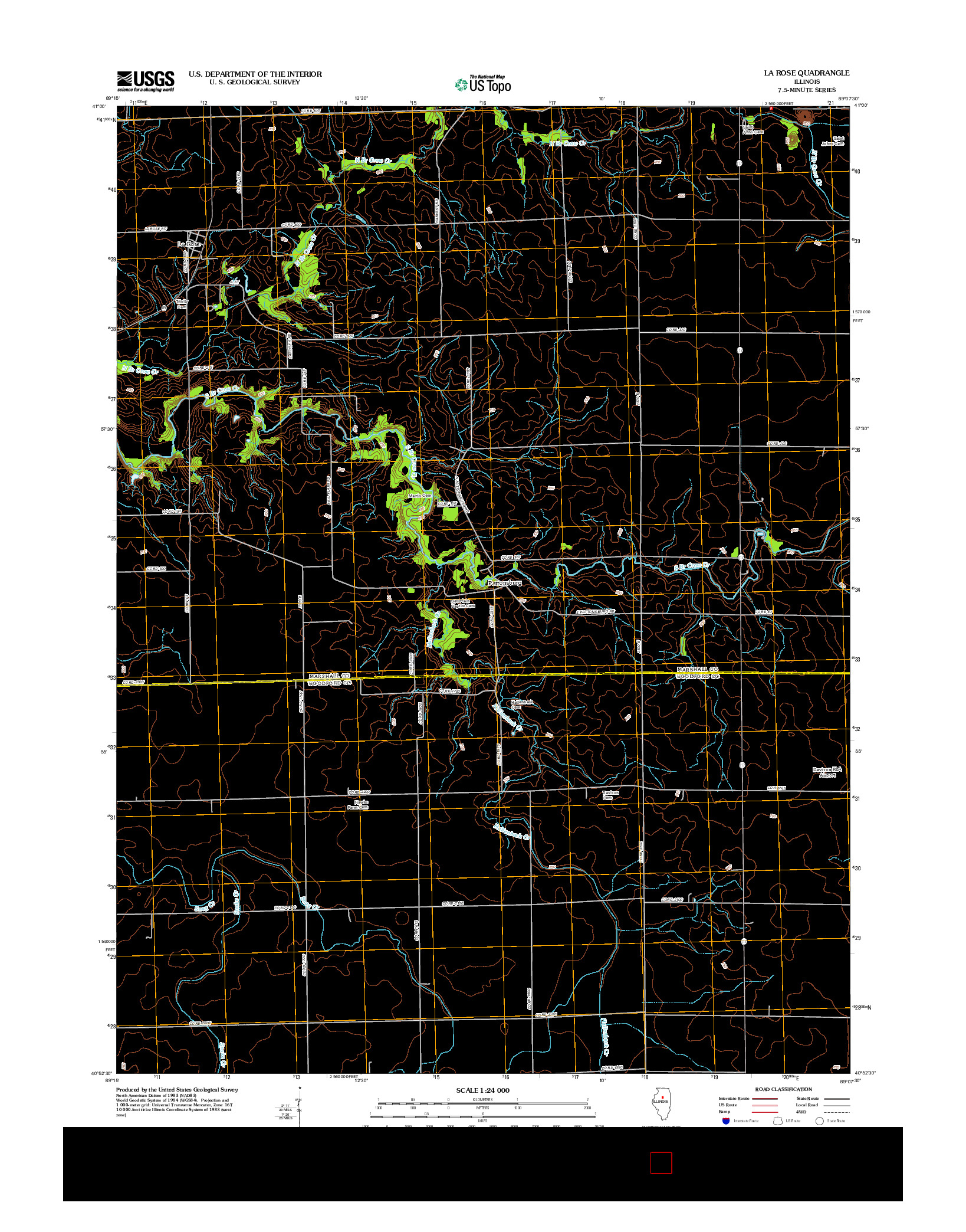 USGS US TOPO 7.5-MINUTE MAP FOR LA ROSE, IL 2012