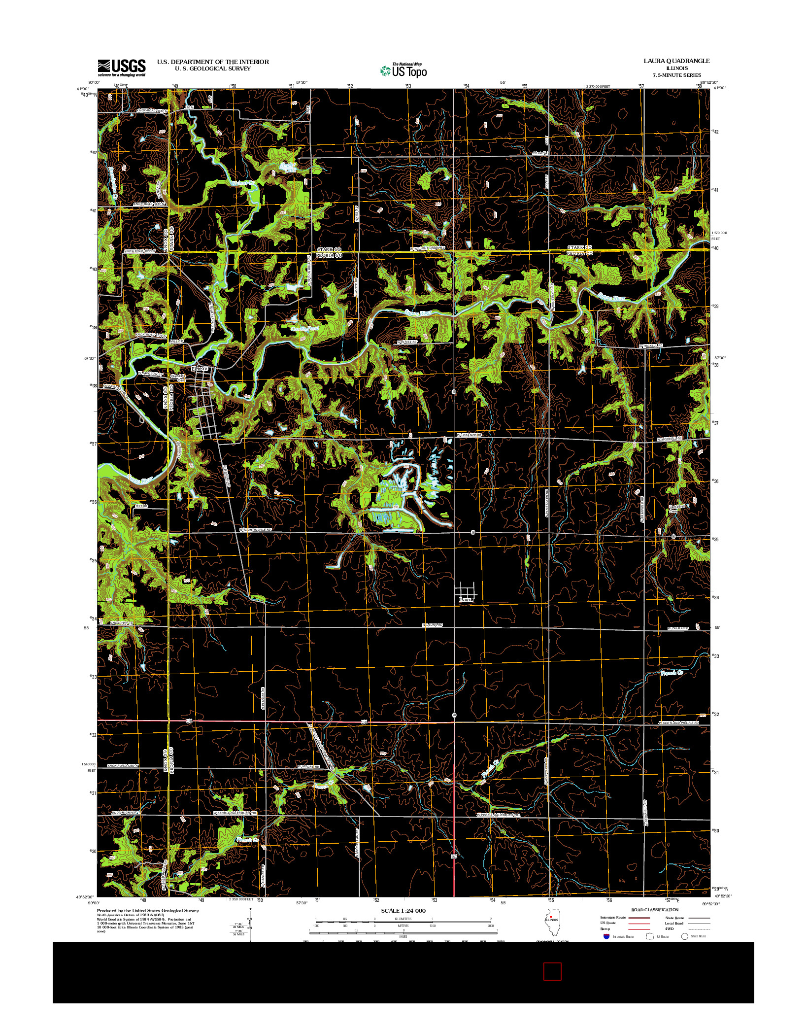 USGS US TOPO 7.5-MINUTE MAP FOR LAURA, IL 2012