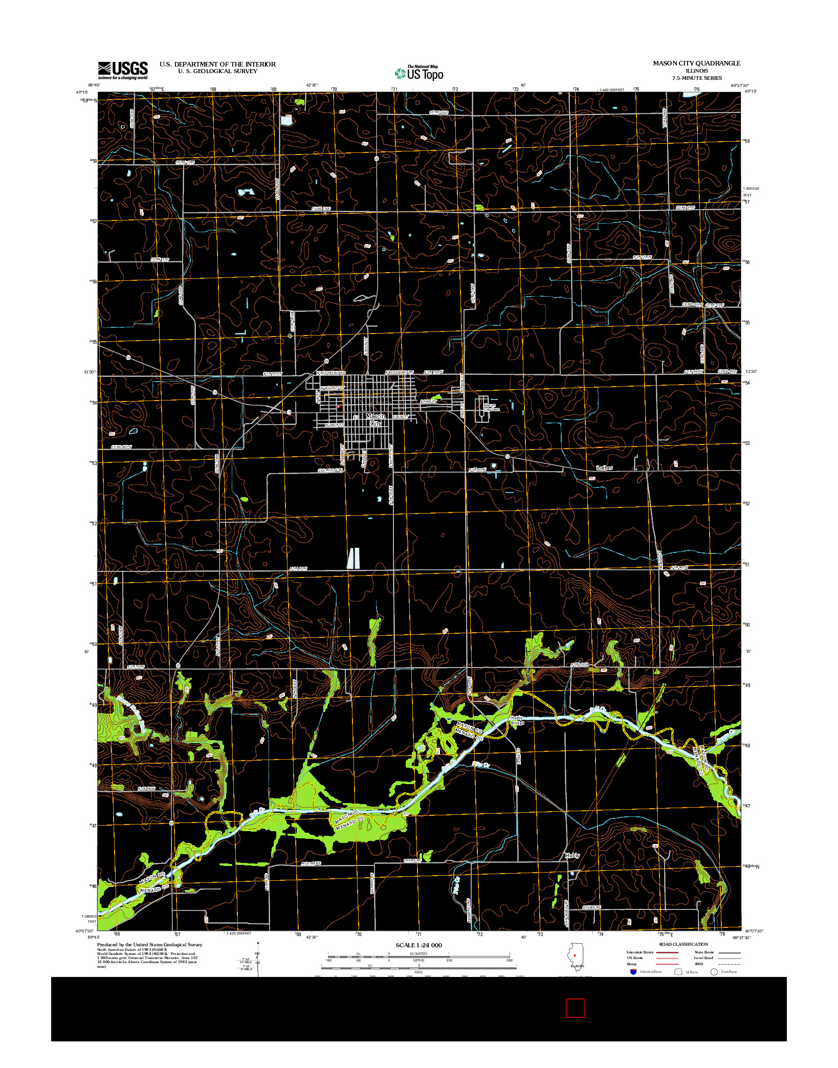 USGS US TOPO 7.5-MINUTE MAP FOR MASON CITY, IL 2012