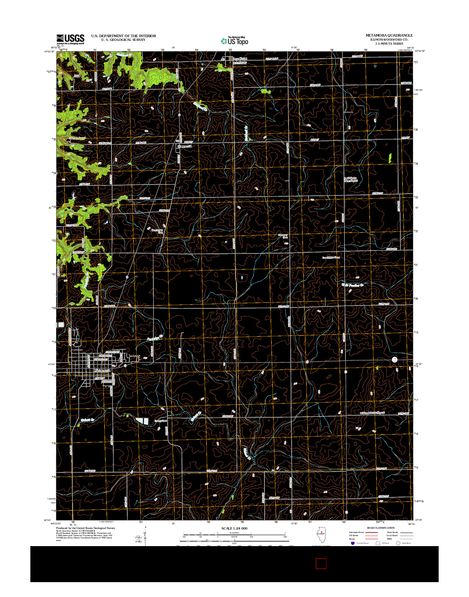 USGS US TOPO 7.5-MINUTE MAP FOR METAMORA, IL 2012