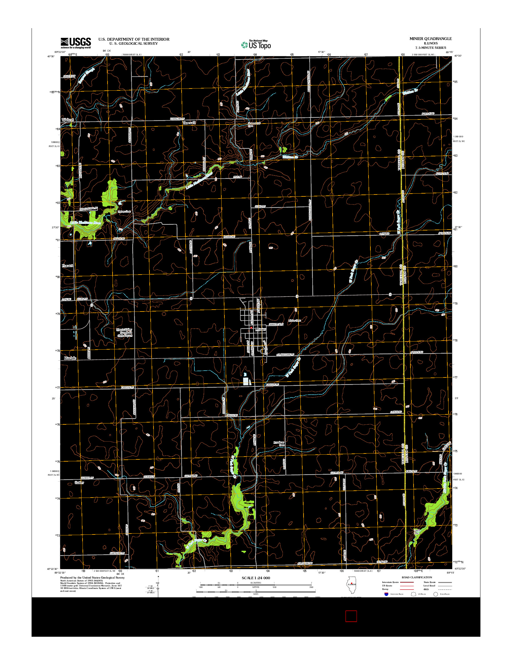 USGS US TOPO 7.5-MINUTE MAP FOR MINIER, IL 2012