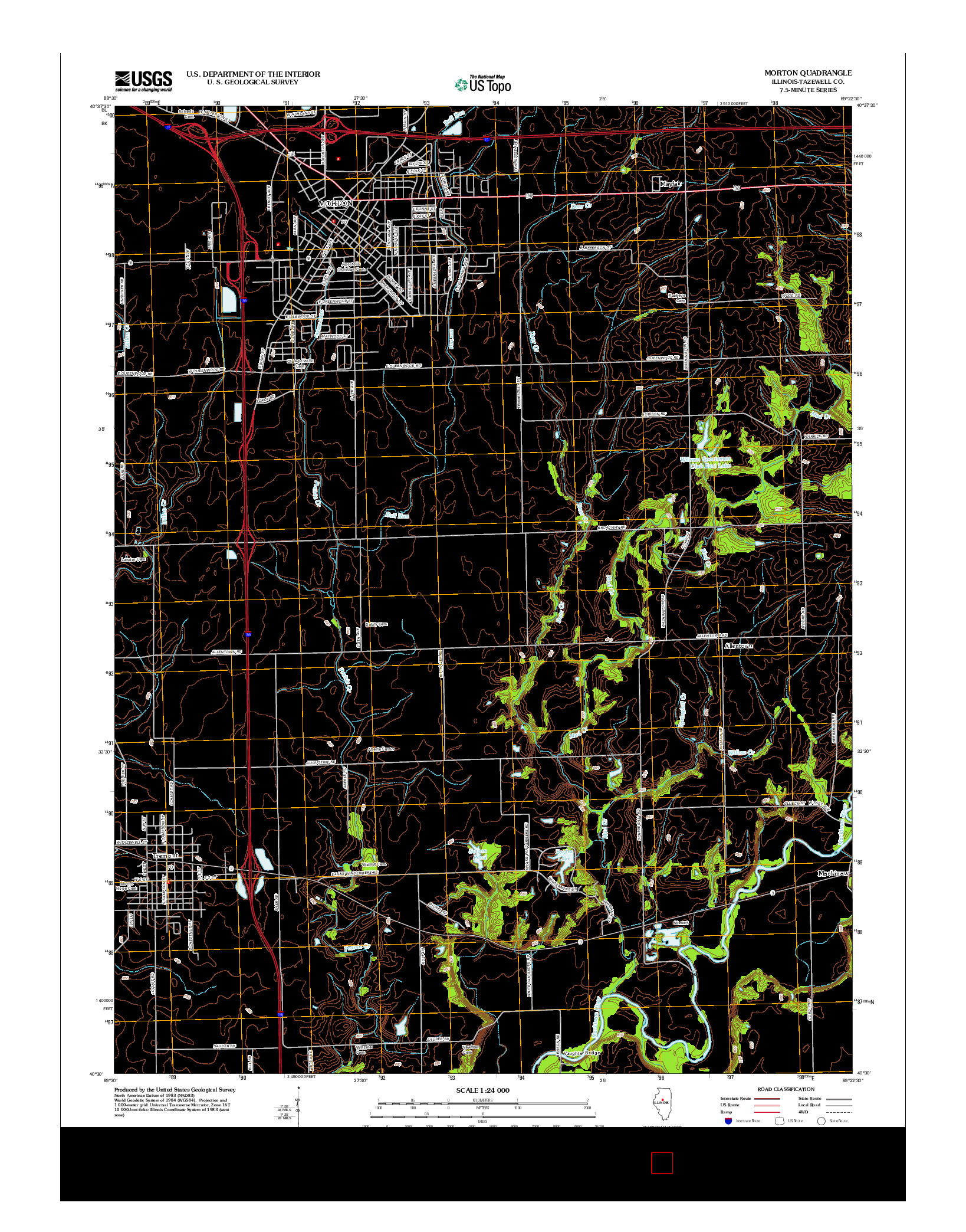USGS US TOPO 7.5-MINUTE MAP FOR MORTON, IL 2012
