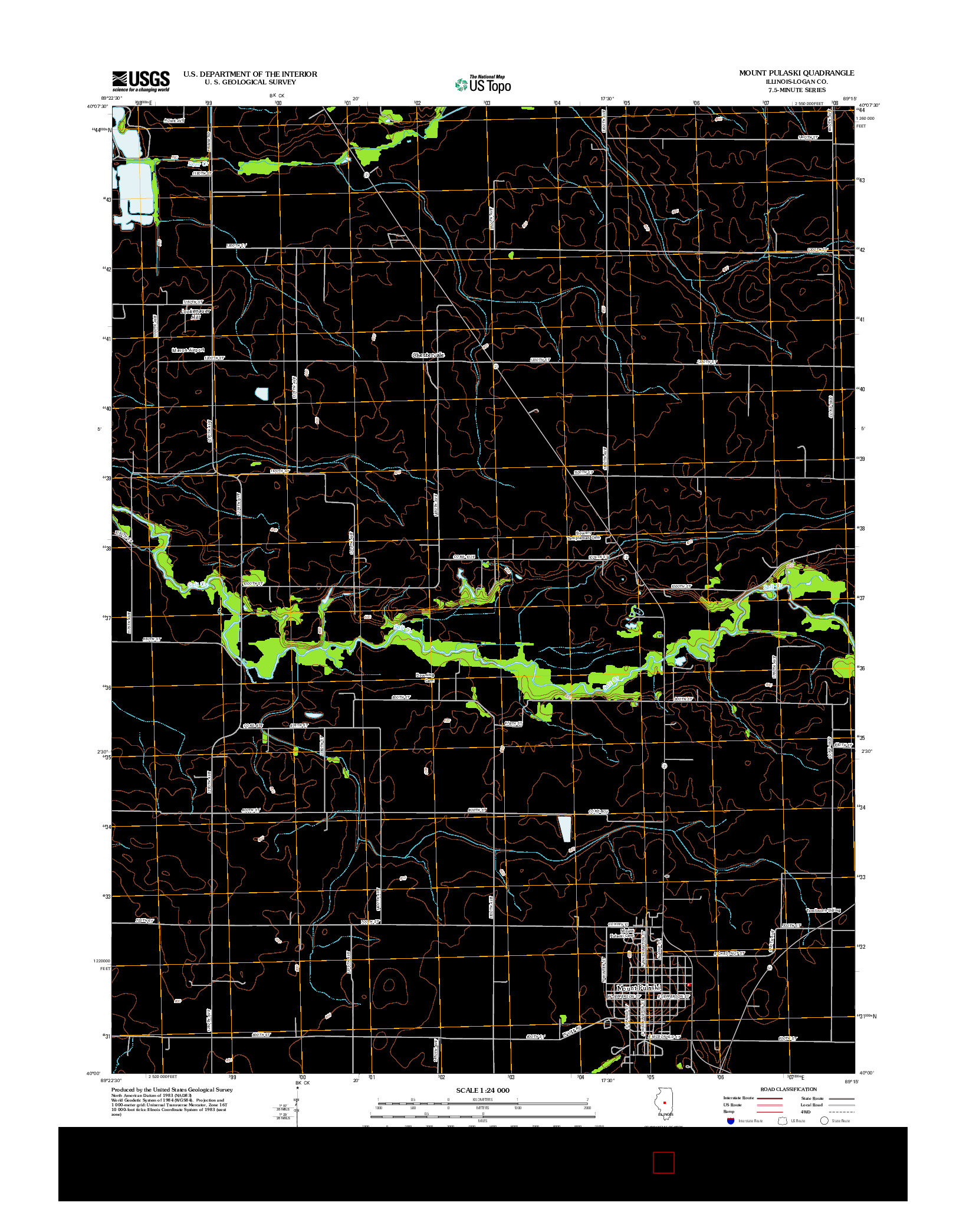 USGS US TOPO 7.5-MINUTE MAP FOR MOUNT PULASKI, IL 2012