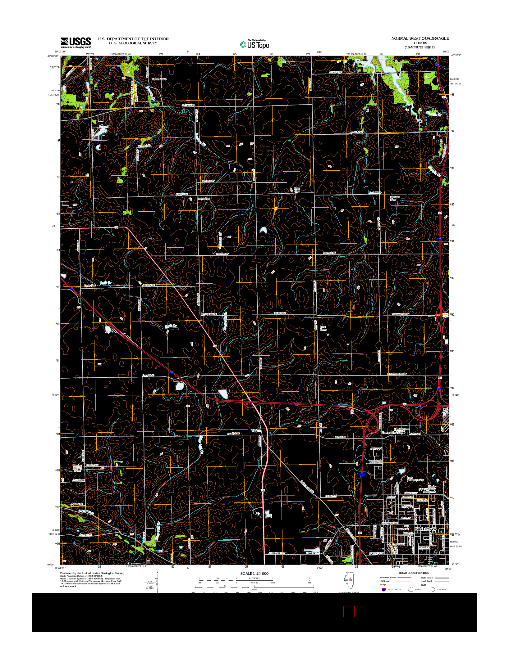 USGS US TOPO 7.5-MINUTE MAP FOR NORMAL WEST, IL 2012