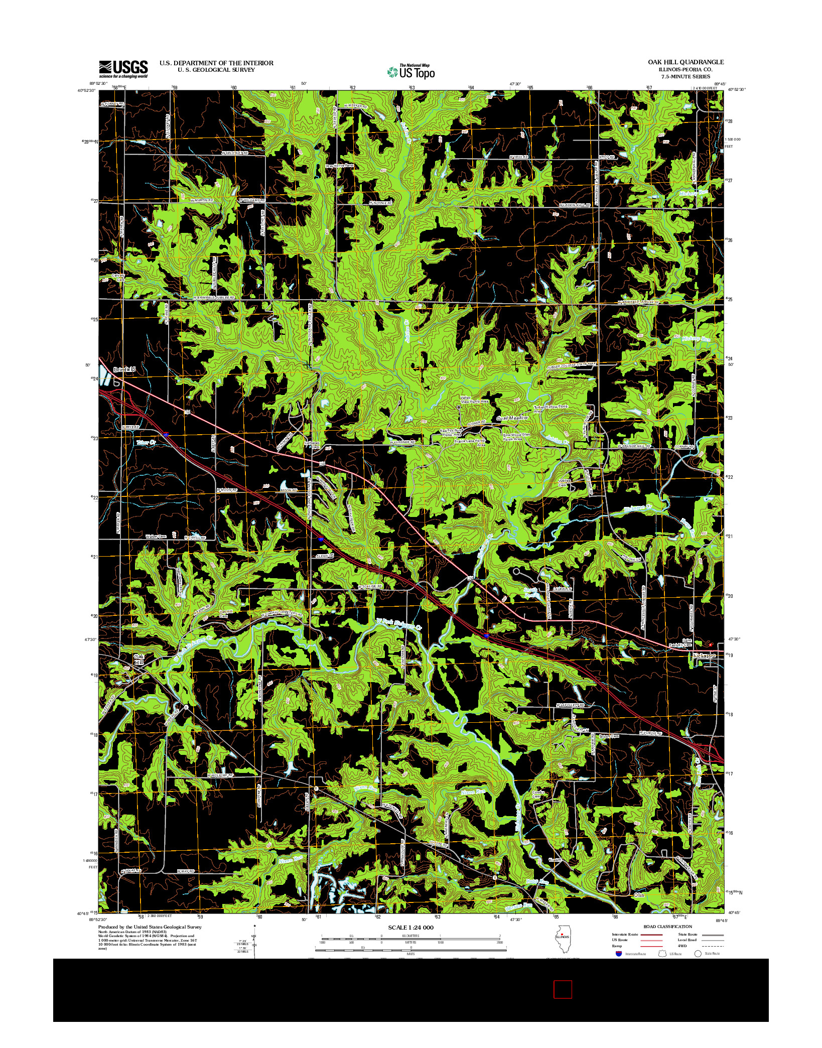 USGS US TOPO 7.5-MINUTE MAP FOR OAK HILL, IL 2012