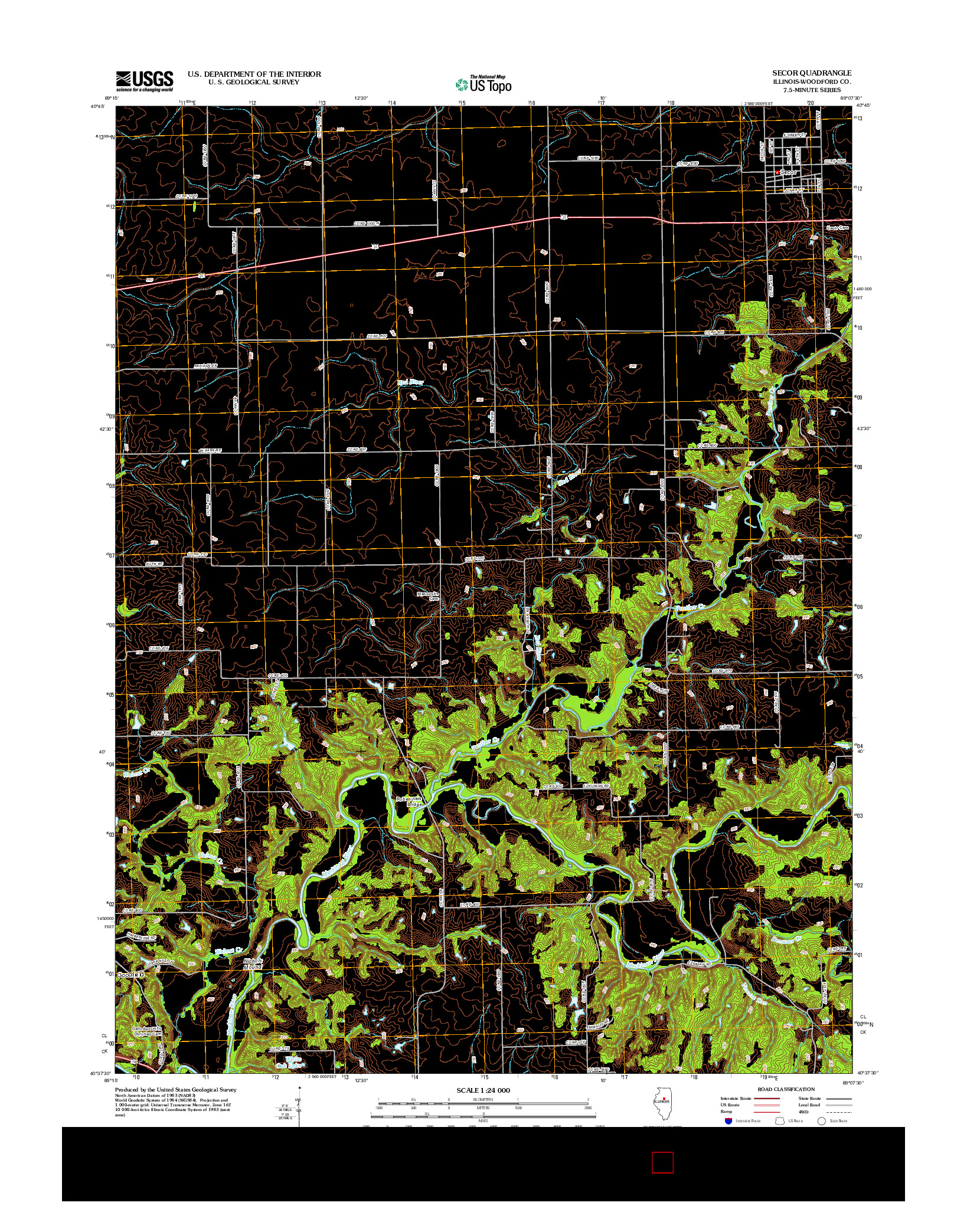 USGS US TOPO 7.5-MINUTE MAP FOR SECOR, IL 2012