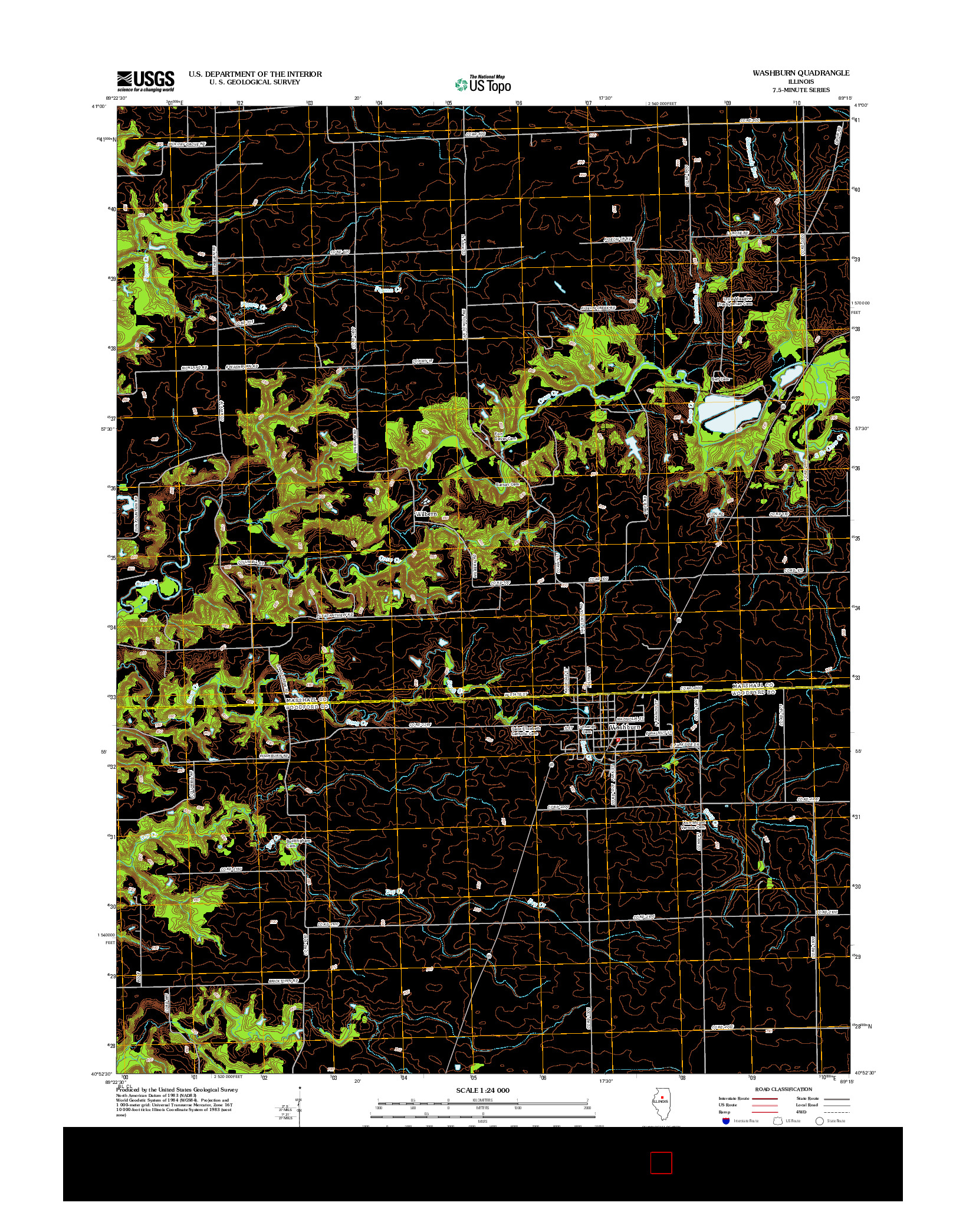 USGS US TOPO 7.5-MINUTE MAP FOR WASHBURN, IL 2012