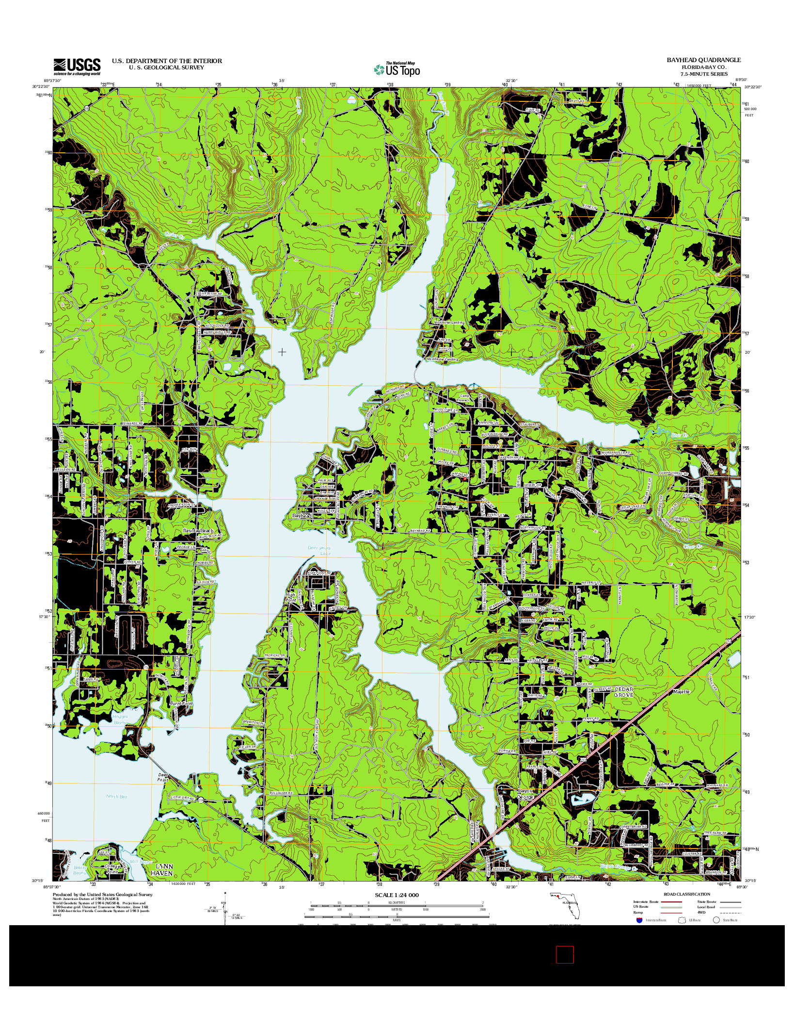 USGS US TOPO 7.5-MINUTE MAP FOR BAYHEAD, FL 2012