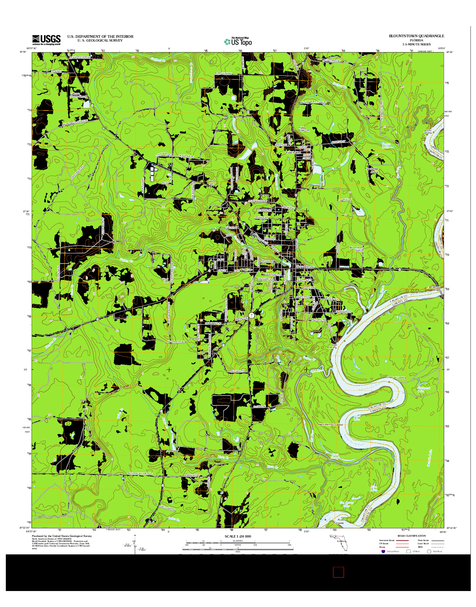 USGS US TOPO 7.5-MINUTE MAP FOR BLOUNTSTOWN, FL 2012