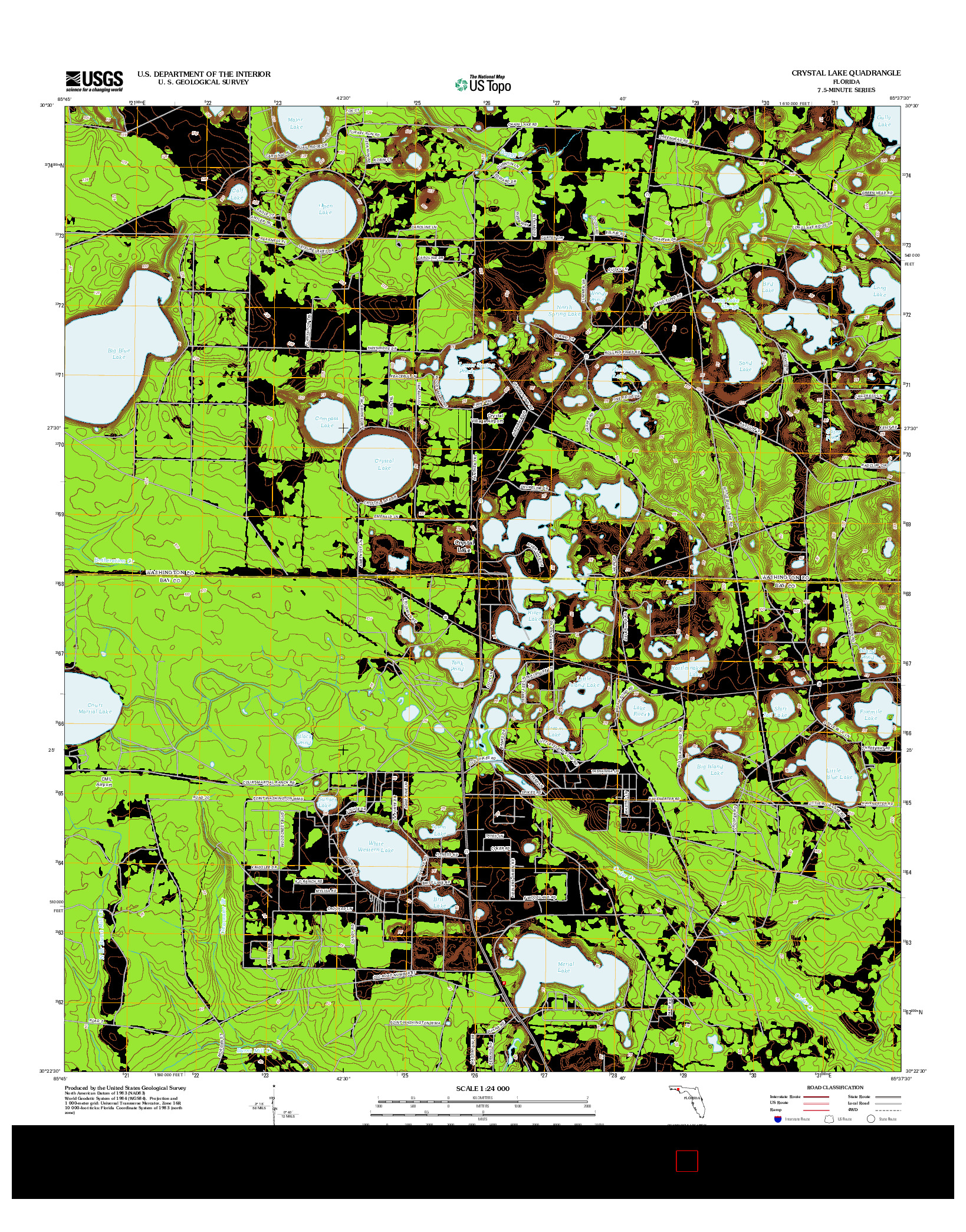 USGS US TOPO 7.5-MINUTE MAP FOR CRYSTAL LAKE, FL 2012