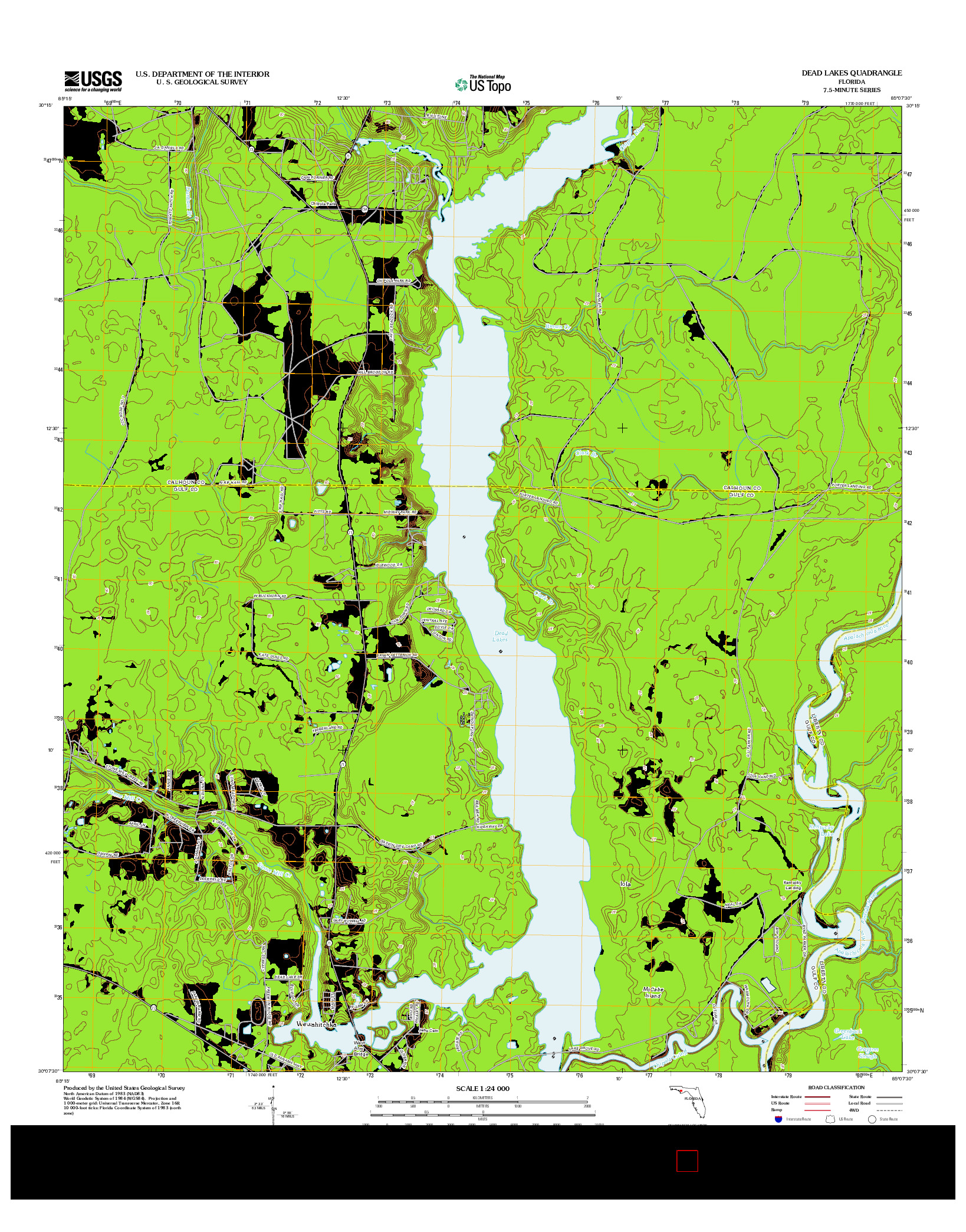 USGS US TOPO 7.5-MINUTE MAP FOR DEAD LAKES, FL 2012