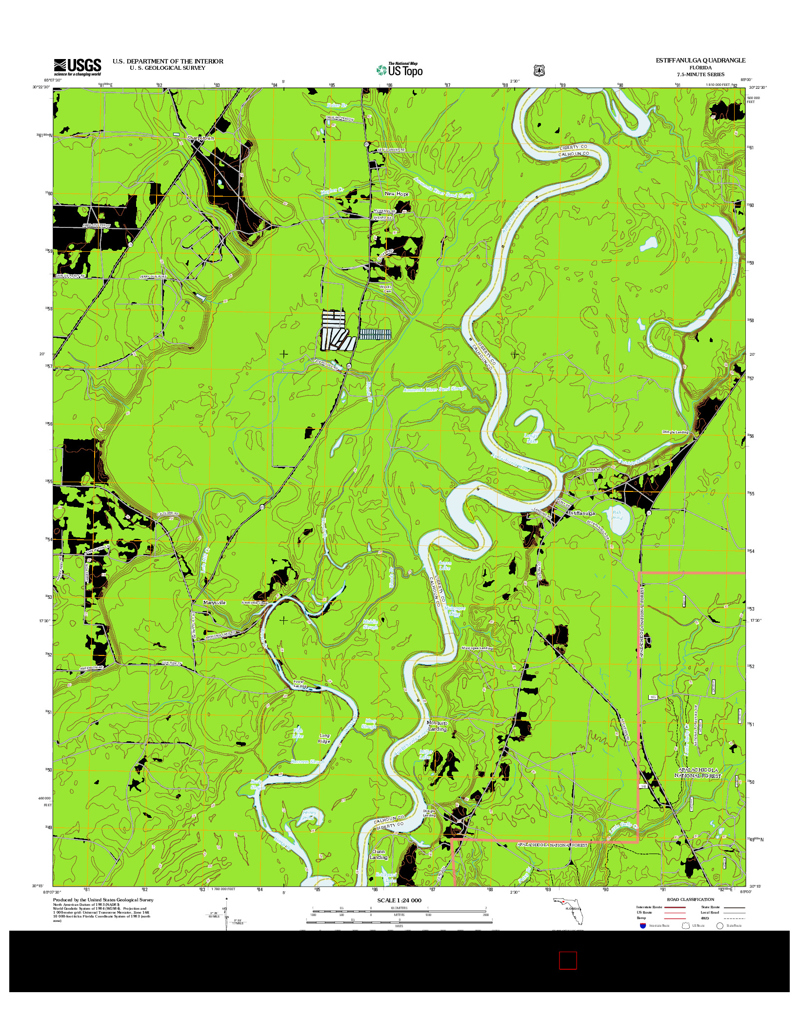 USGS US TOPO 7.5-MINUTE MAP FOR ESTIFFANULGA, FL 2012