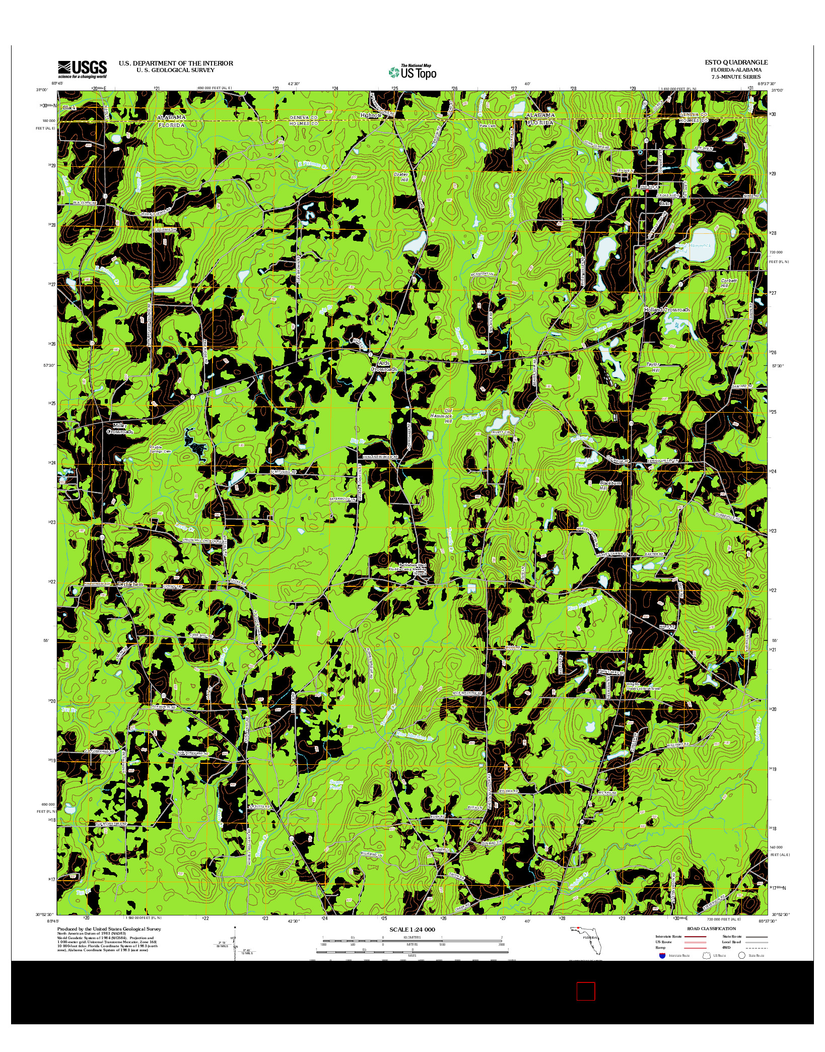 USGS US TOPO 7.5-MINUTE MAP FOR ESTO, FL-AL 2012