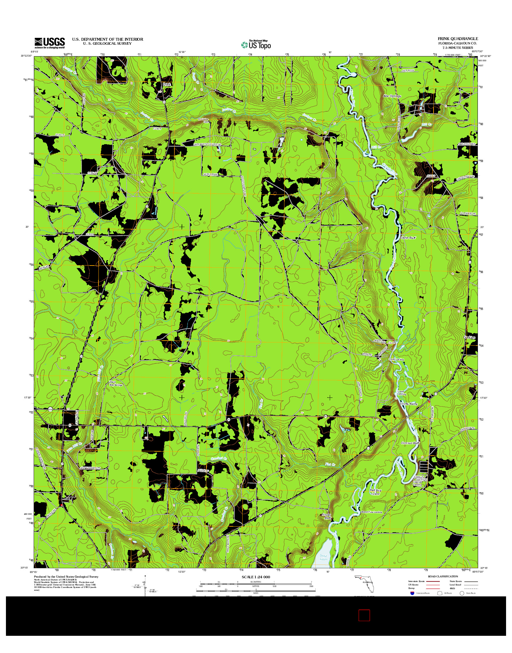USGS US TOPO 7.5-MINUTE MAP FOR FRINK, FL 2012
