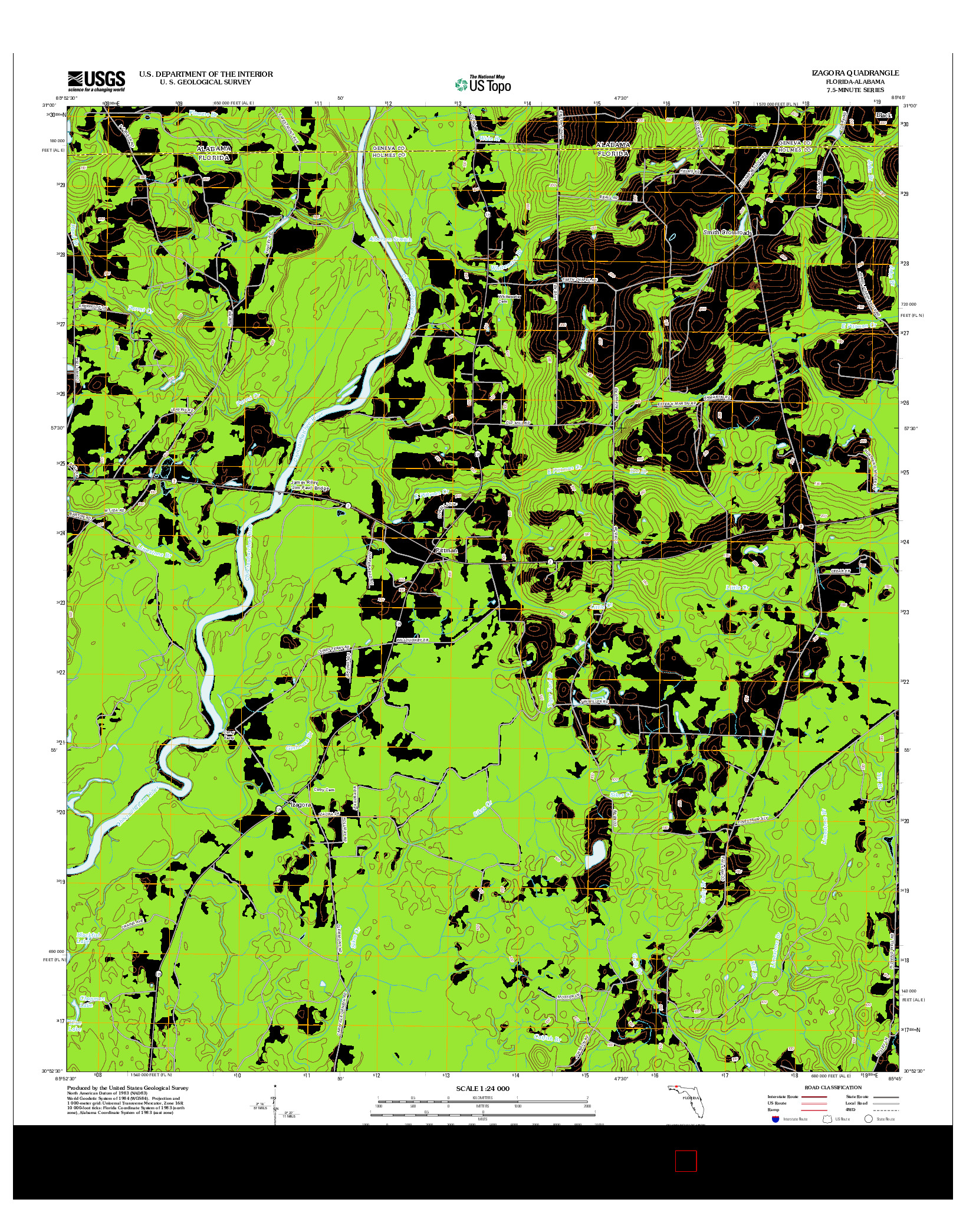 USGS US TOPO 7.5-MINUTE MAP FOR IZAGORA, FL-AL 2012