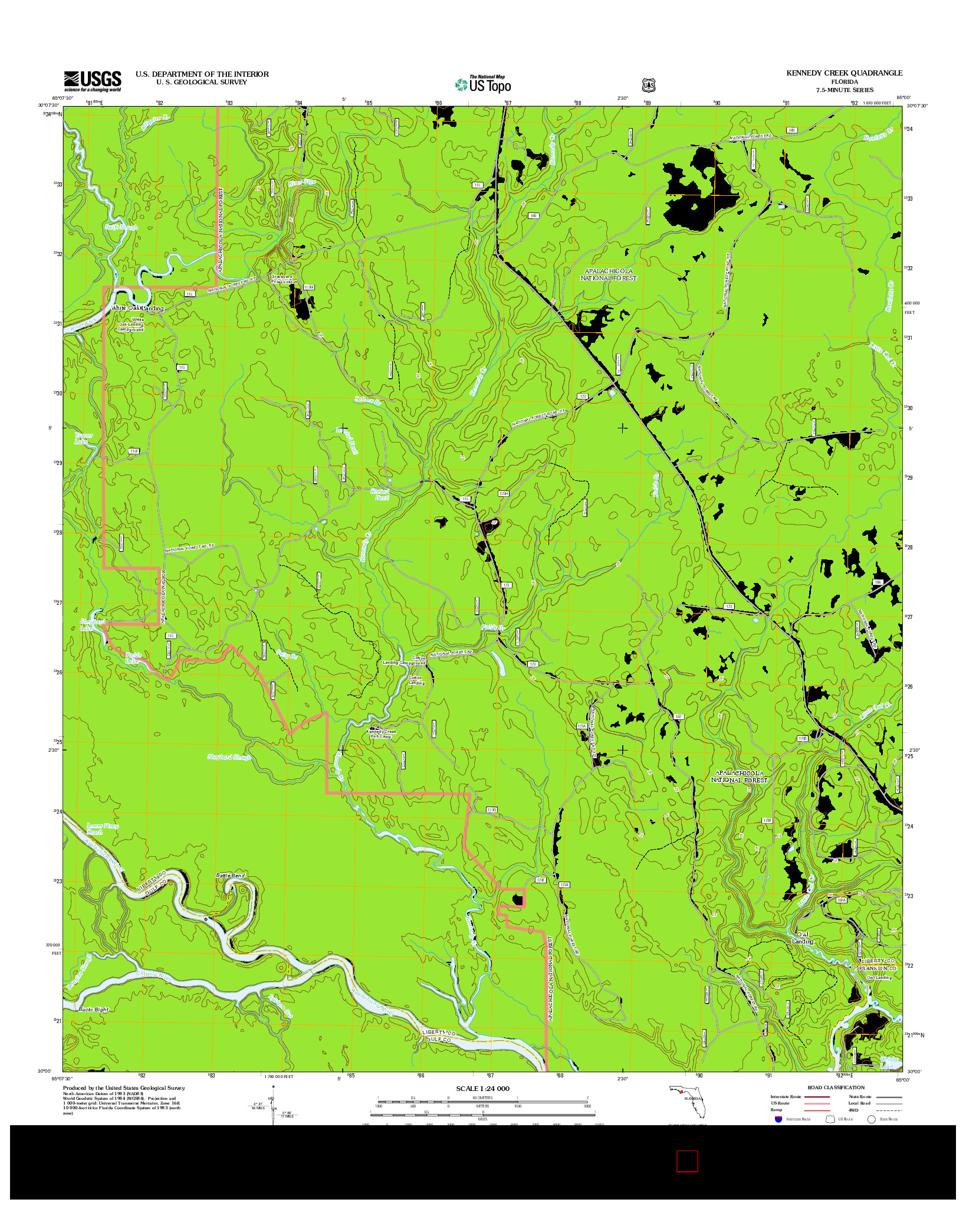 USGS US TOPO 7.5-MINUTE MAP FOR KENNEDY CREEK, FL 2012