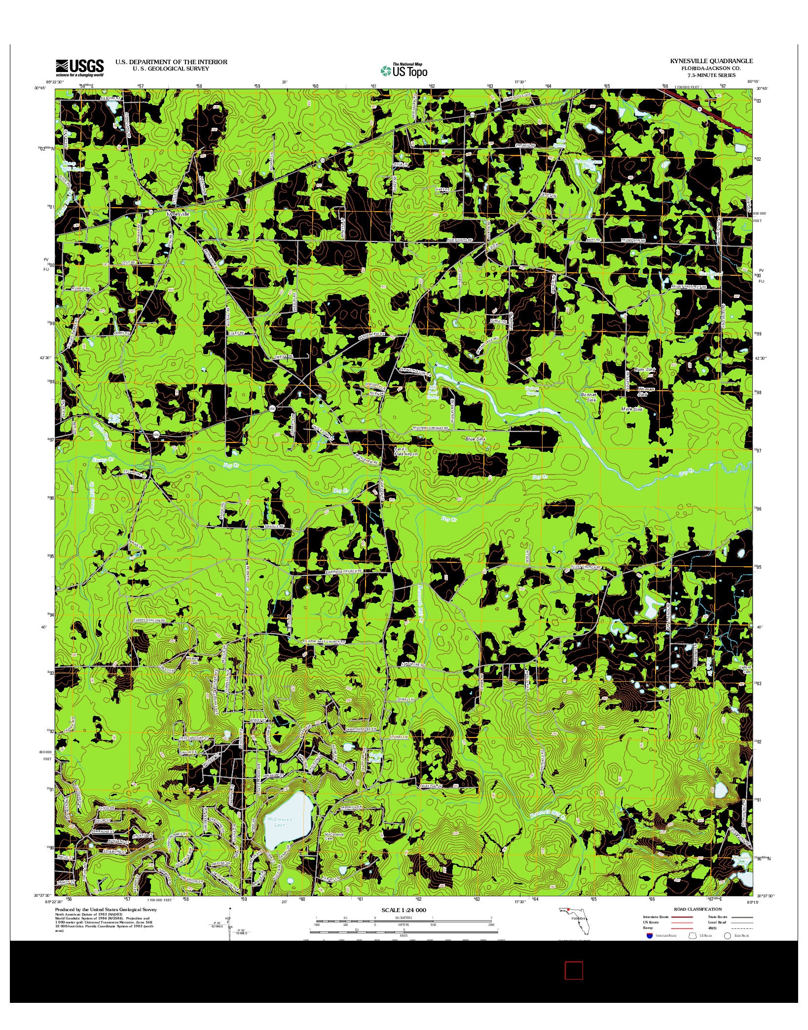 USGS US TOPO 7.5-MINUTE MAP FOR KYNESVILLE, FL 2012