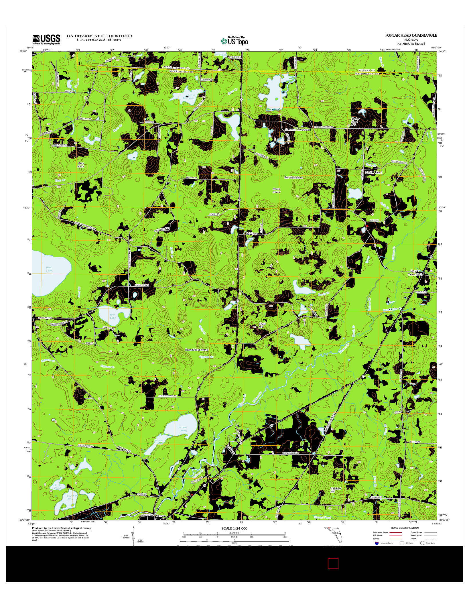 USGS US TOPO 7.5-MINUTE MAP FOR POPLAR HEAD, FL 2012