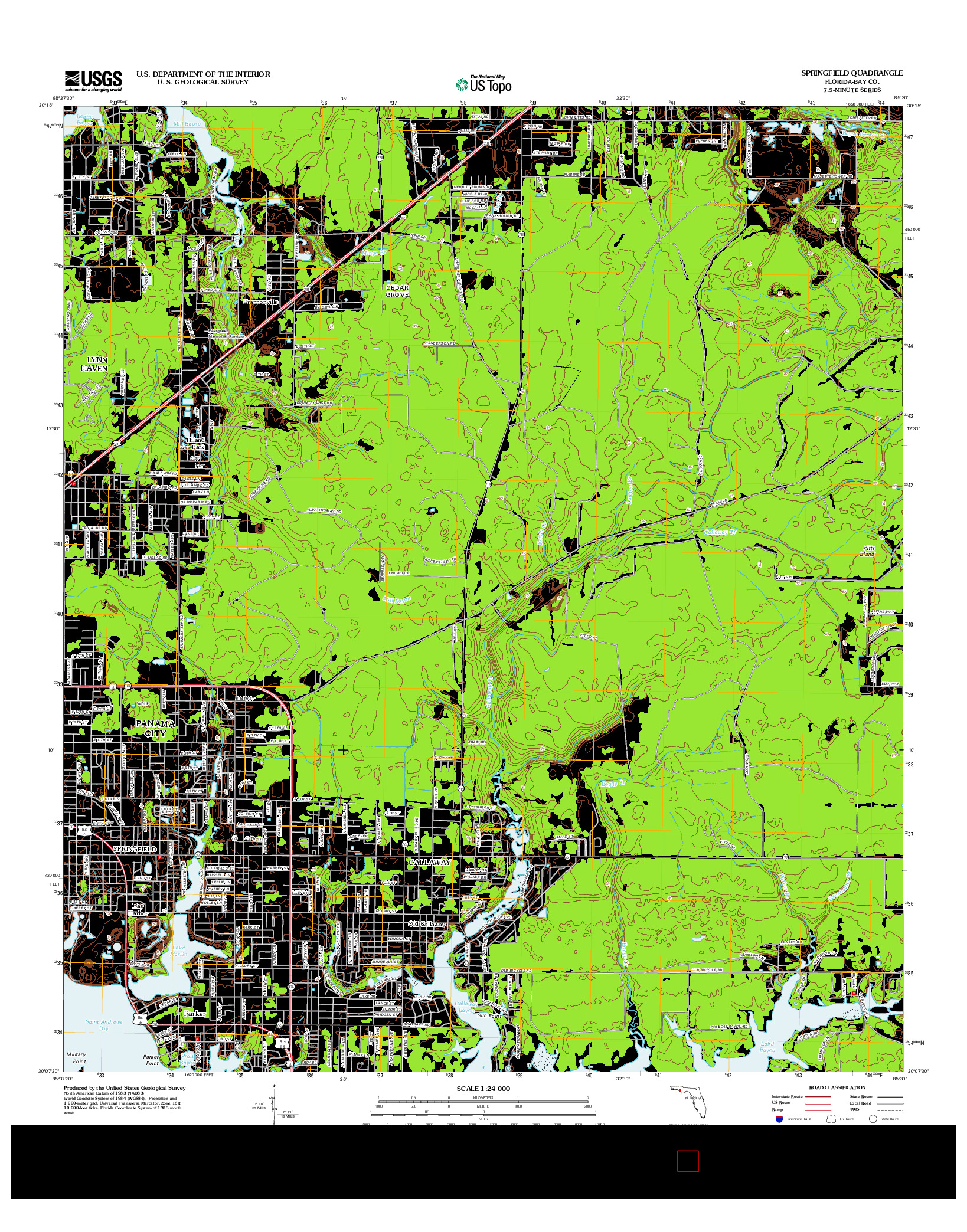 USGS US TOPO 7.5-MINUTE MAP FOR SPRINGFIELD, FL 2012