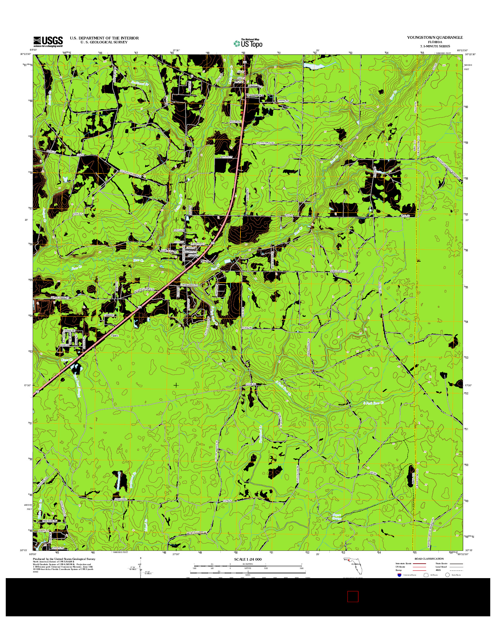 USGS US TOPO 7.5-MINUTE MAP FOR YOUNGSTOWN, FL 2012