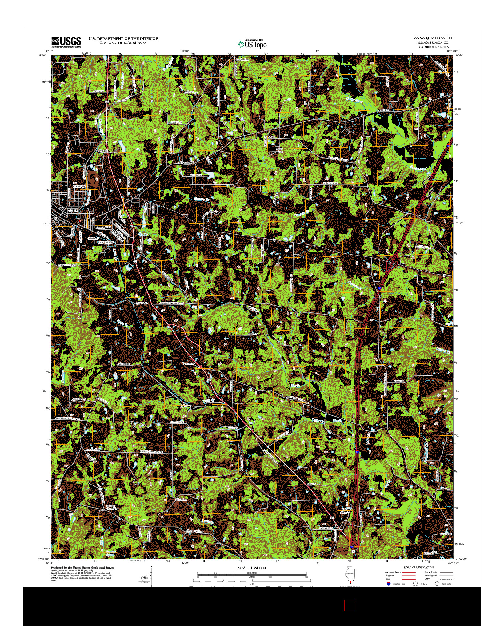 USGS US TOPO 7.5-MINUTE MAP FOR ANNA, IL 2012