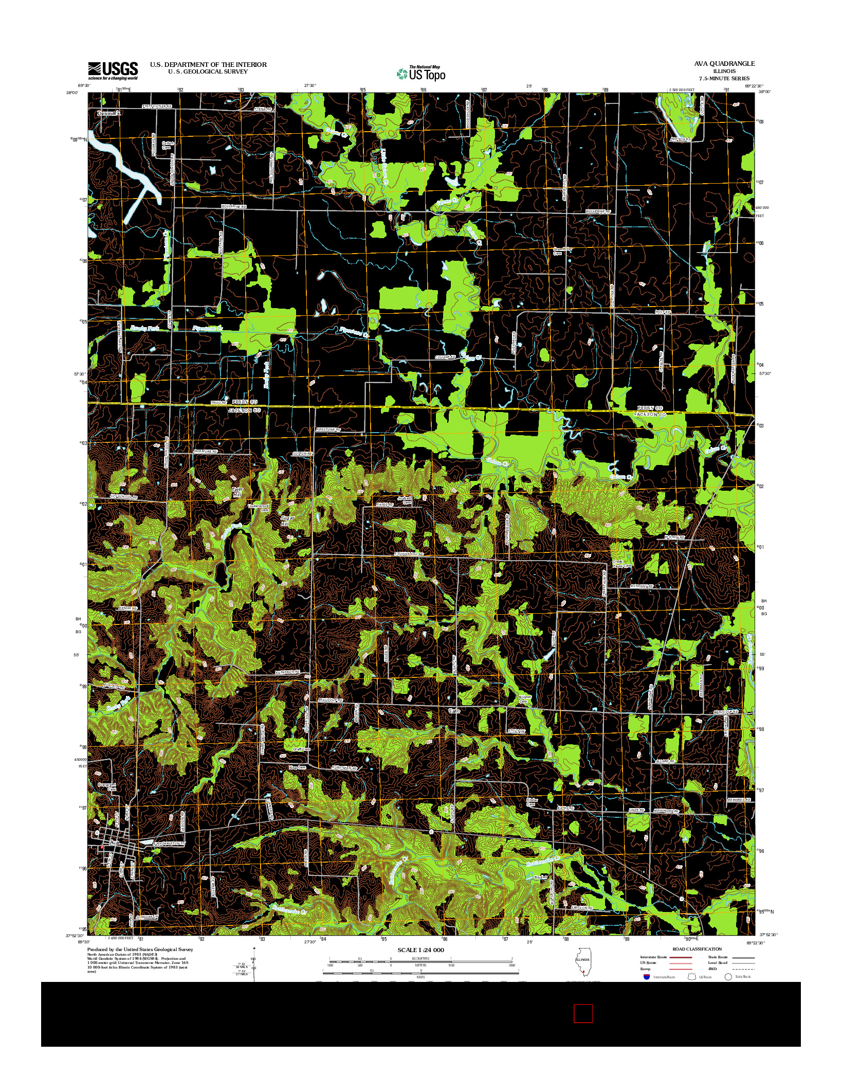 USGS US TOPO 7.5-MINUTE MAP FOR AVA, IL 2012