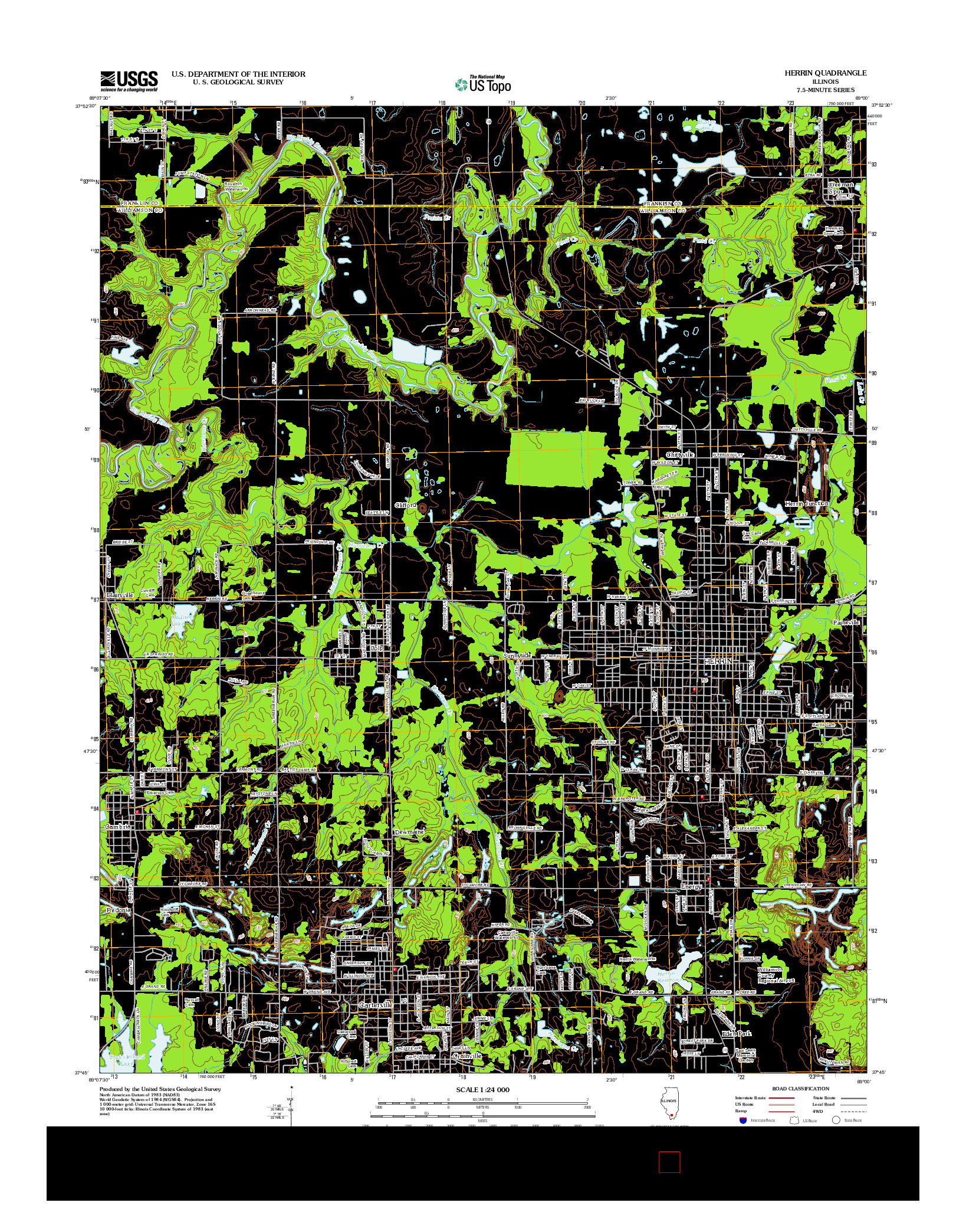 USGS US TOPO 7.5-MINUTE MAP FOR HERRIN, IL 2012