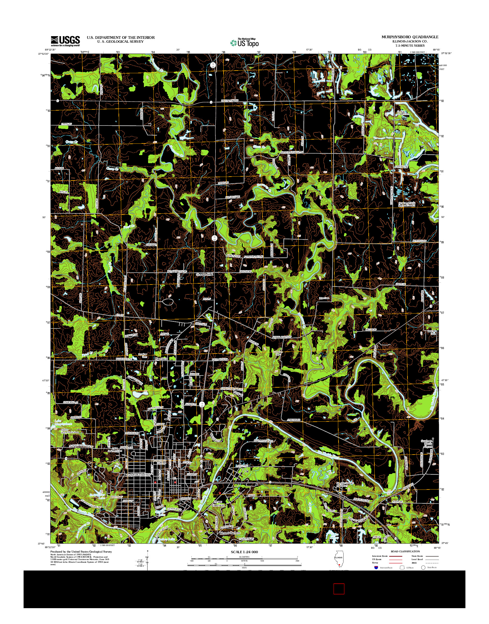 USGS US TOPO 7.5-MINUTE MAP FOR MURPHYSBORO, IL 2012