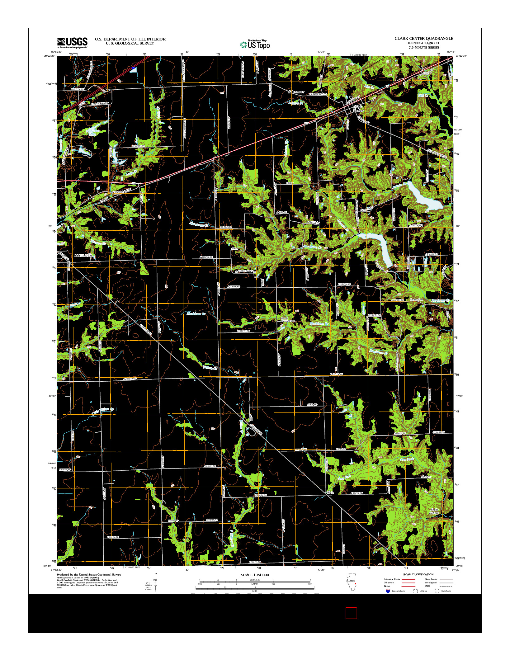 USGS US TOPO 7.5-MINUTE MAP FOR CLARK CENTER, IL 2012