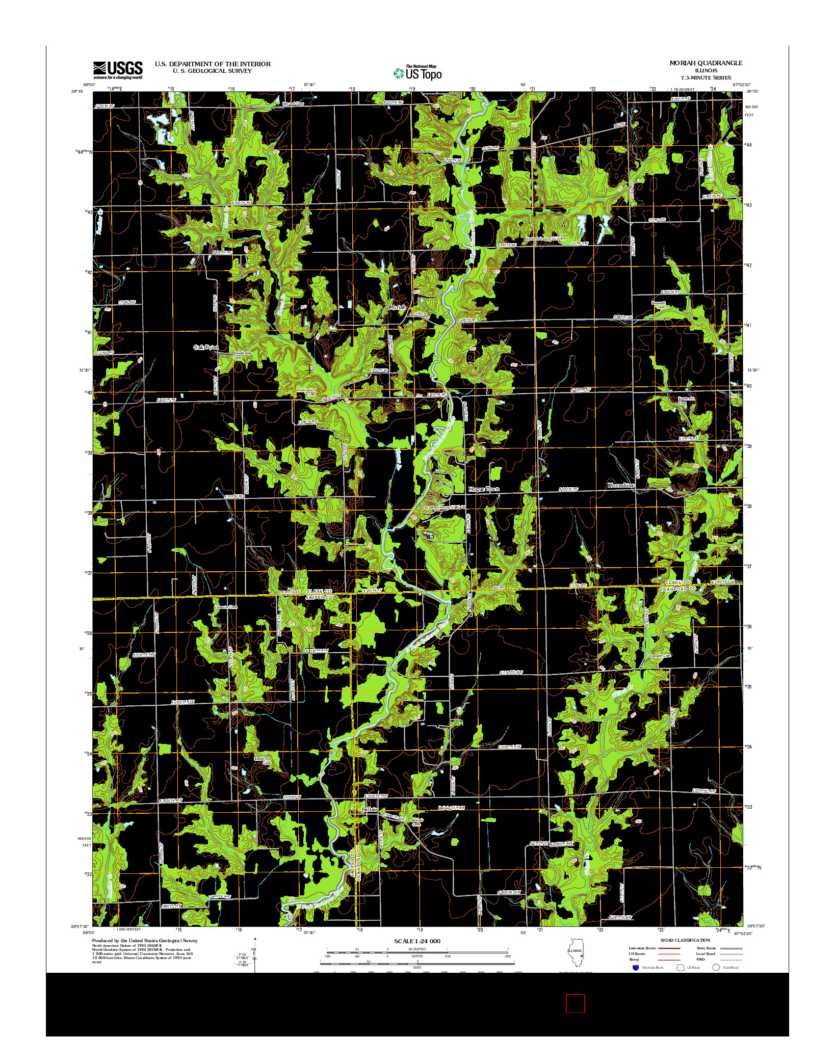 USGS US TOPO 7.5-MINUTE MAP FOR MORIAH, IL 2012